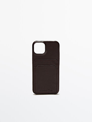 Leather iPhone 14 case with card slot
