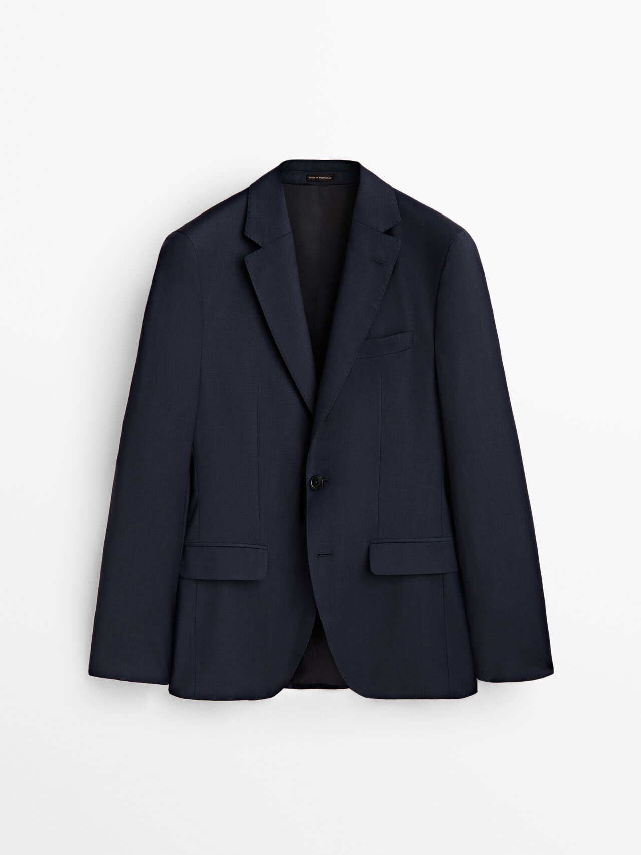 Massimo Dutti Anzugblazer Aus Reiner Wolle Mit Hahnentrittmuster In Navy Blue