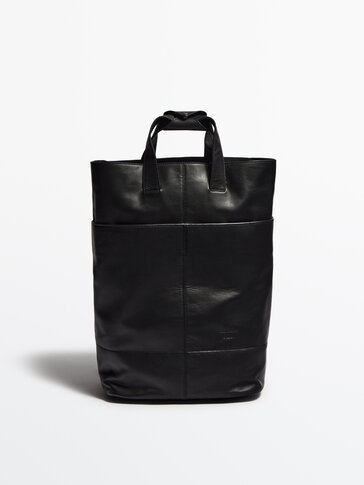 Black leather backpack - Studio
