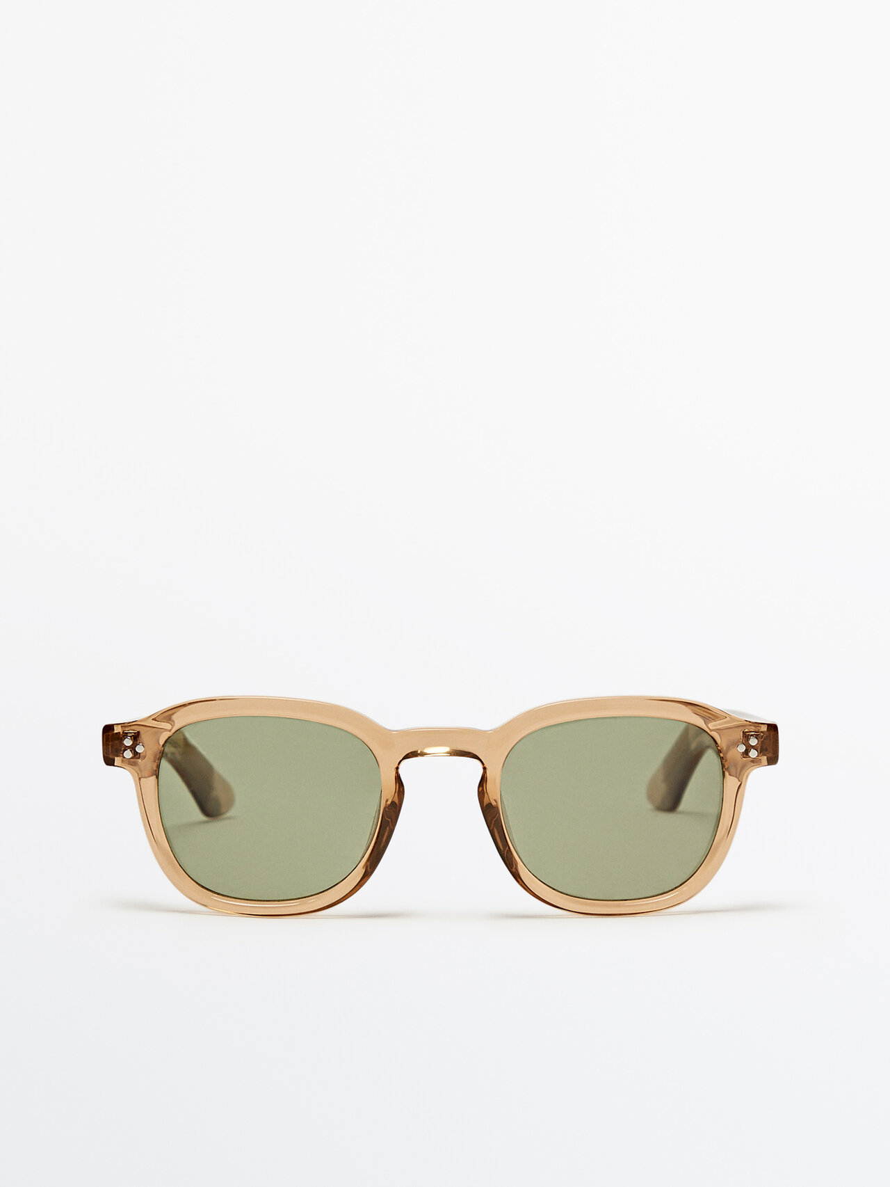 Massimo Dutti Translucent Sunglasses In Mustard