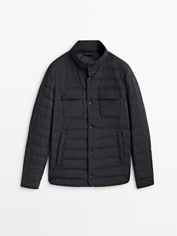 Lightweight puffer jacket with down and feather filling