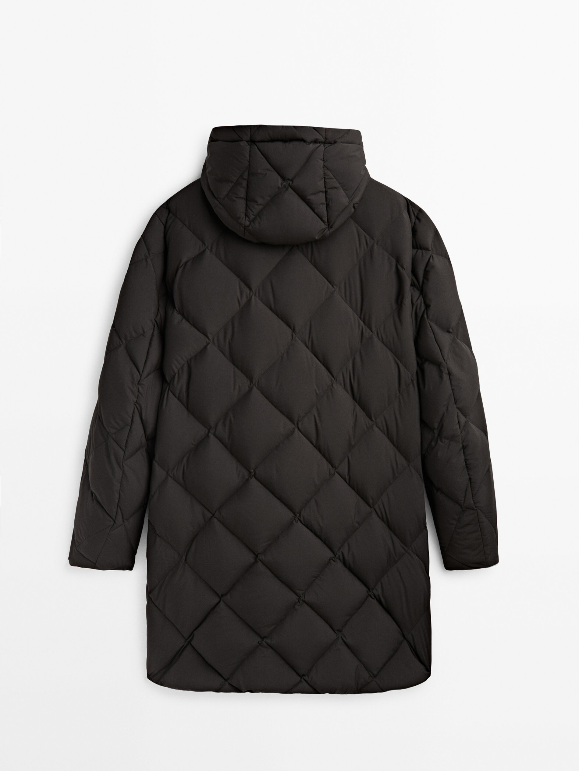 Massimo Dutti Kapüşonlu kuş tüyü şişme mont 1