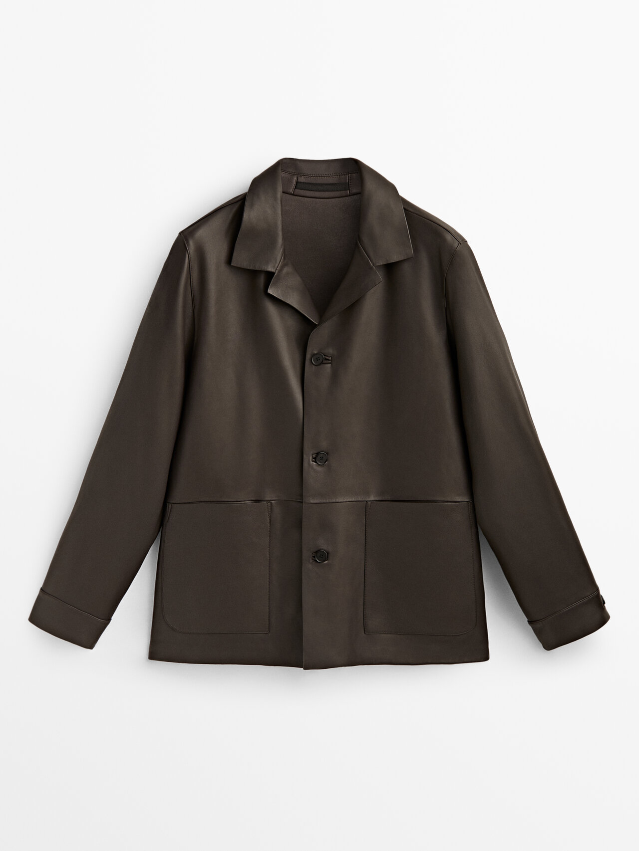 MASSIMO DUTTI HEMDJACKE AUS NAPPALEDER