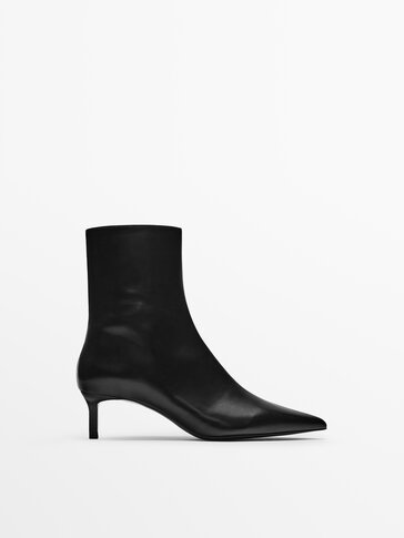 Leather high heel ankle boots - Massimo Dutti United Kingdom