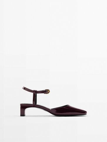 Chaussures à talon style Orsay en cuir