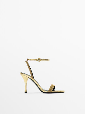 Leather upper sandals with chain -Studio