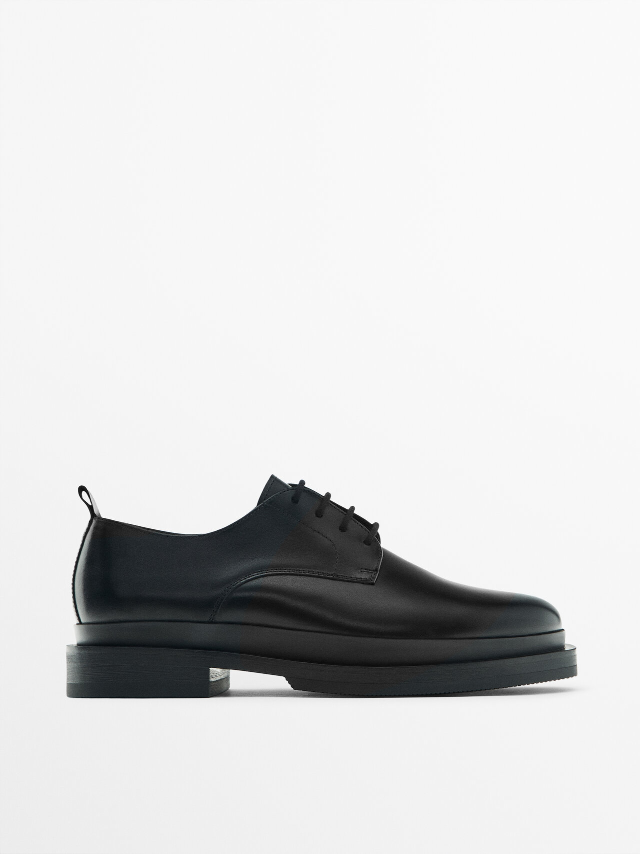 Massimo Dutti Brushed Nappa Leather Shoes - Studio In Black