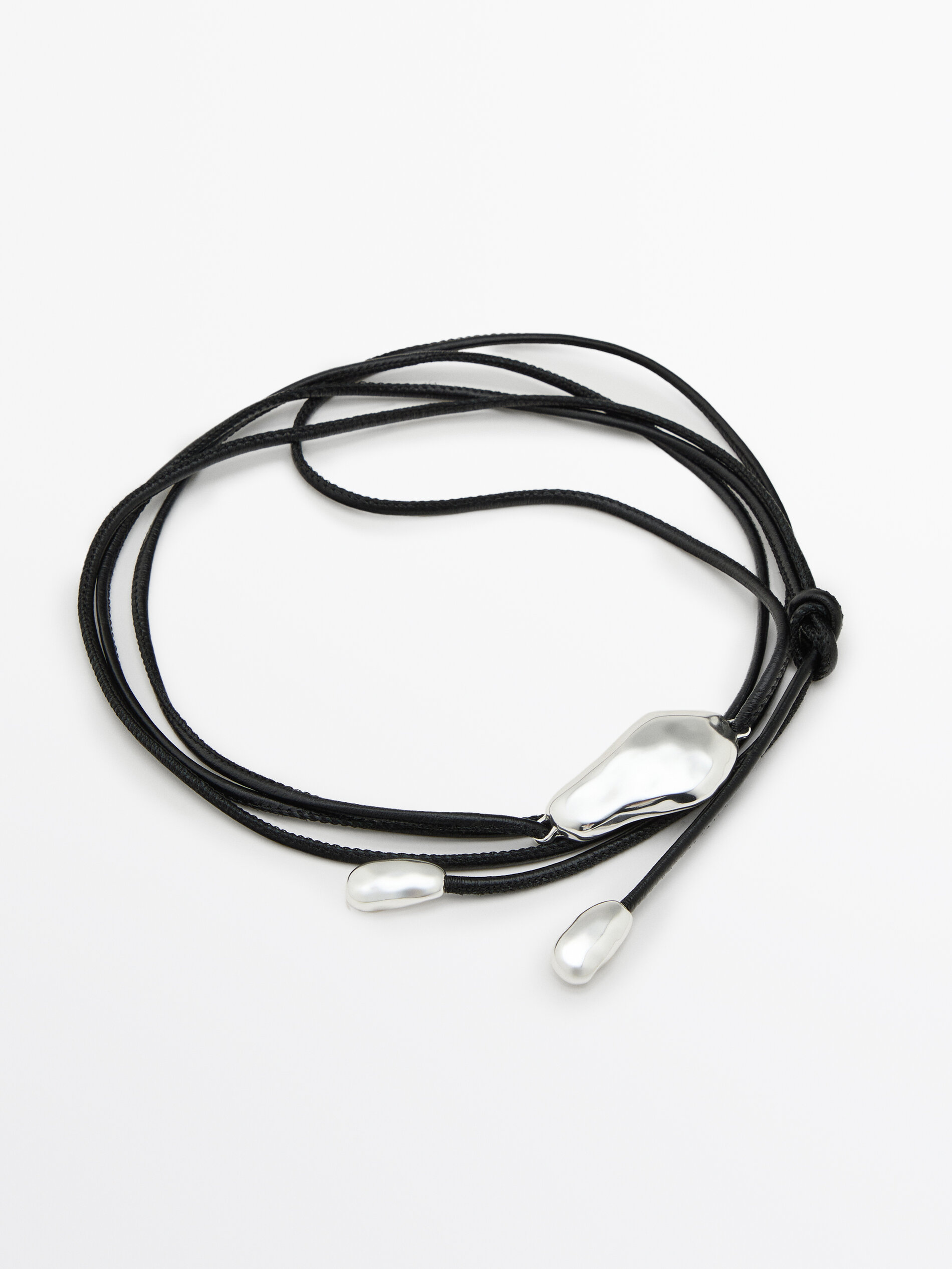Leather Cord Belt With Piece Detail Silver Accessories Massimo Dutti leather-cord-belt-with-piece-detail-silver-accessories-massimo-dutti