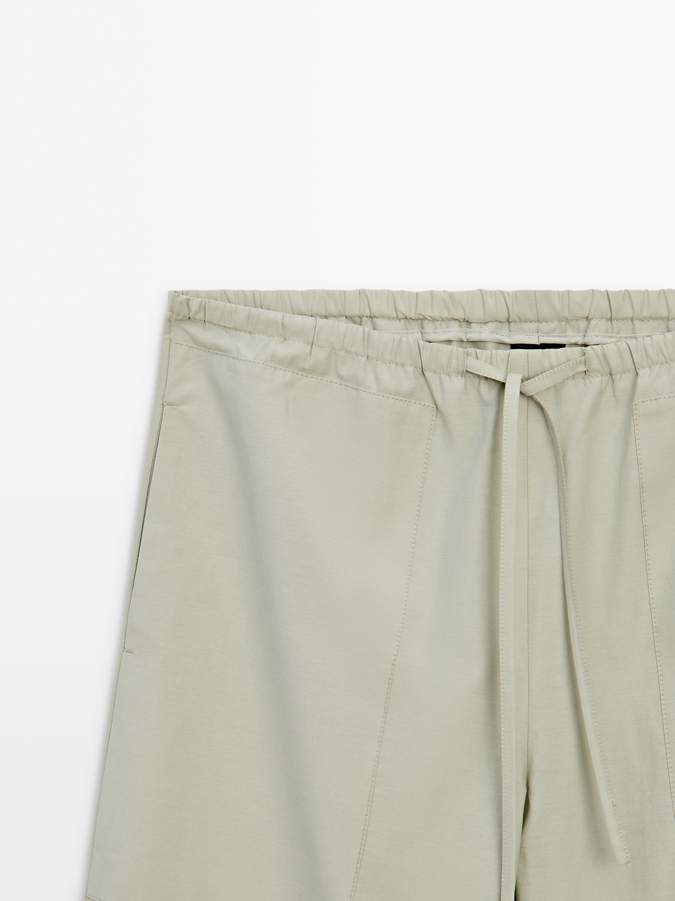 Büzgü ipli poplin jogger pantolon_4