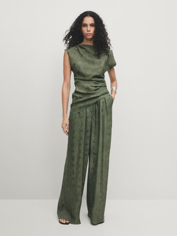 Dorine Contrast Woven Trousers