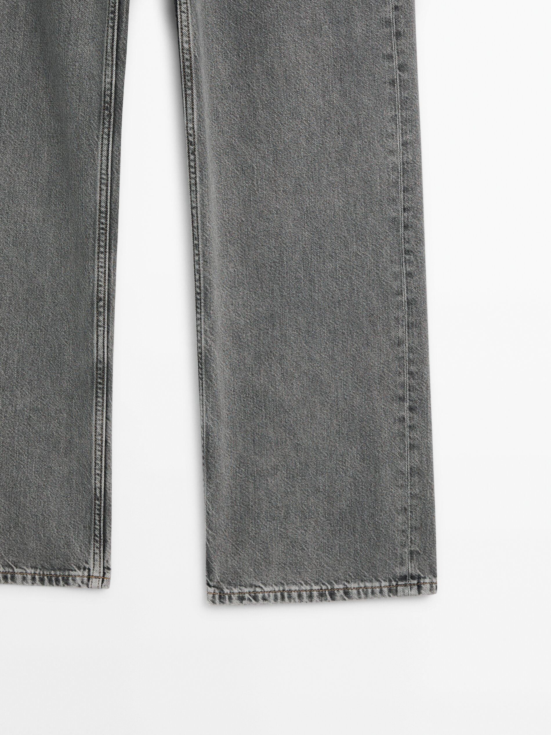 Mid-rise wide-leg full length jeans · Grey · Dressy | Massimo Dutti