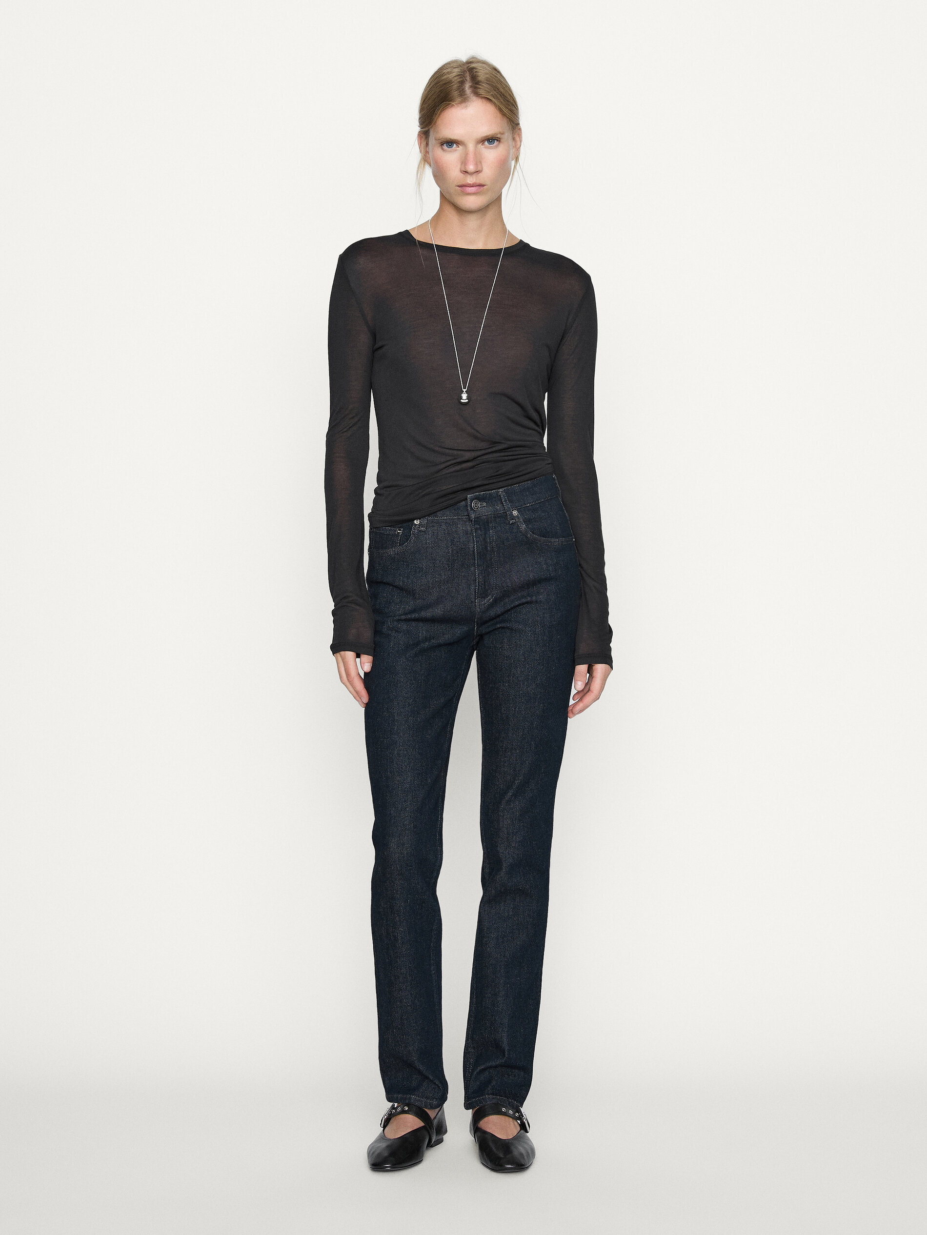 Shop Massimo Dutti Skinny-jeans Mit Halbhohem Mid-rise-bund In Blau