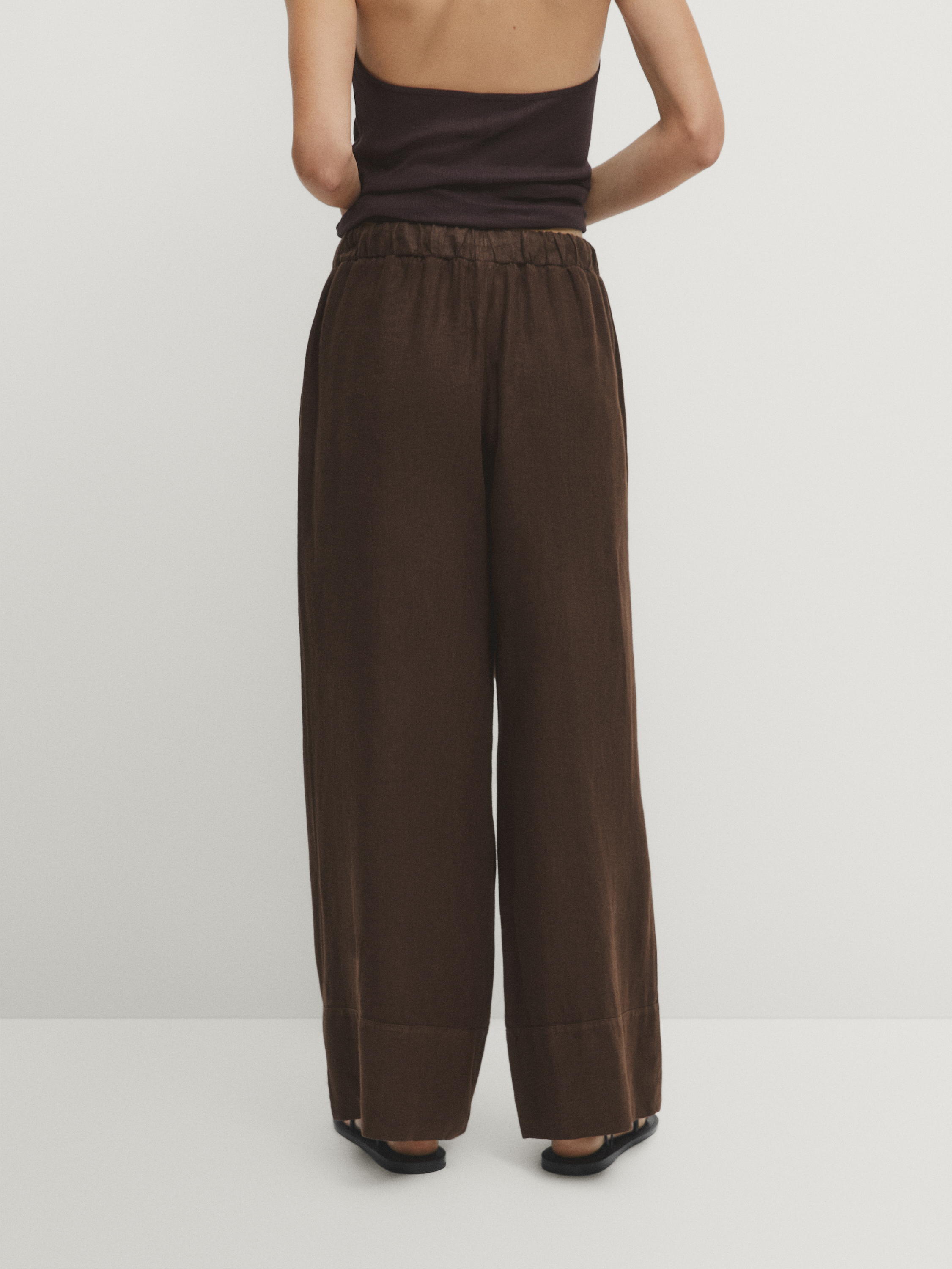 Keten palazzo jogger pantolon_10