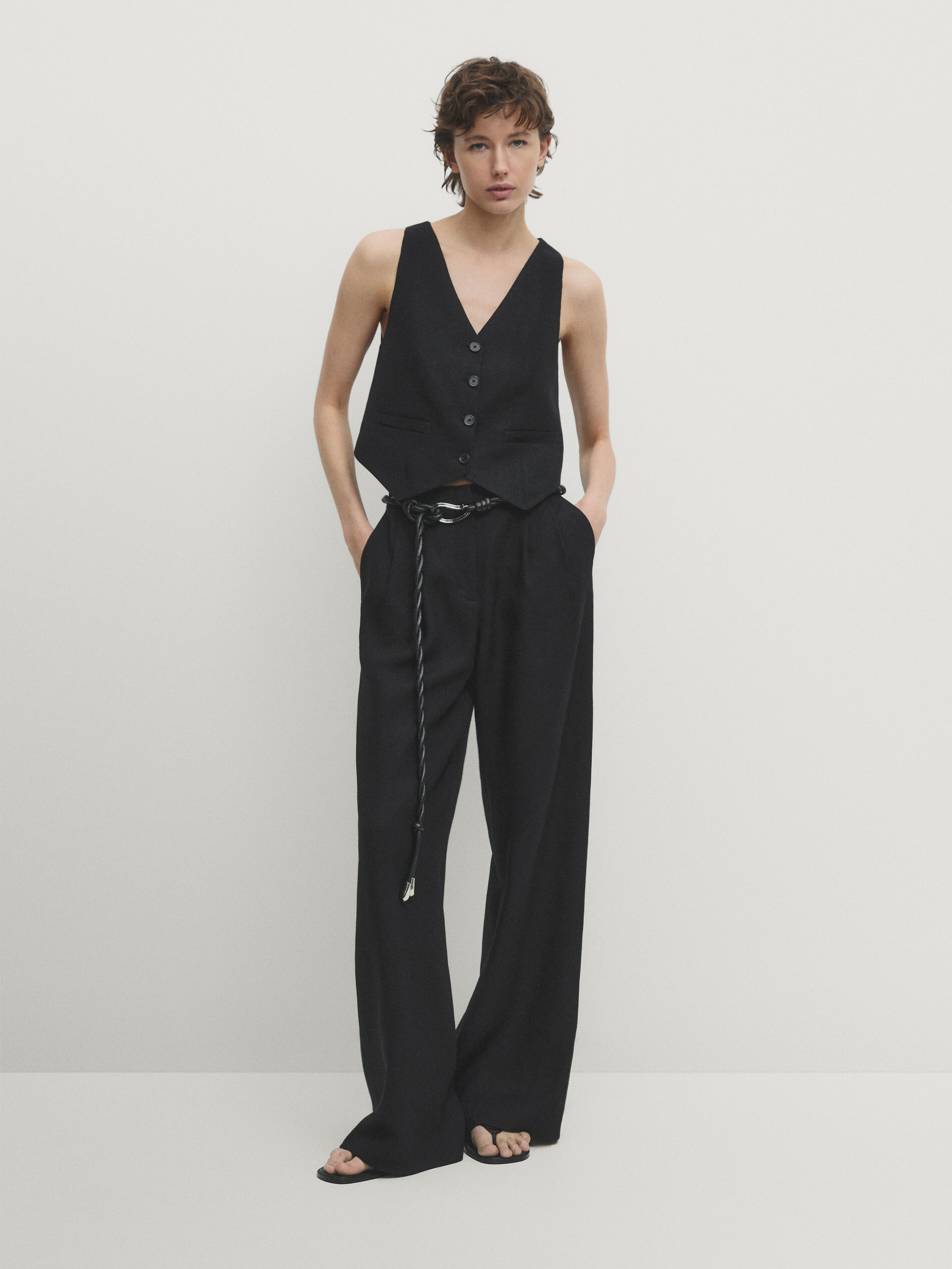 Massimo dutti wide leg trousers hotsell