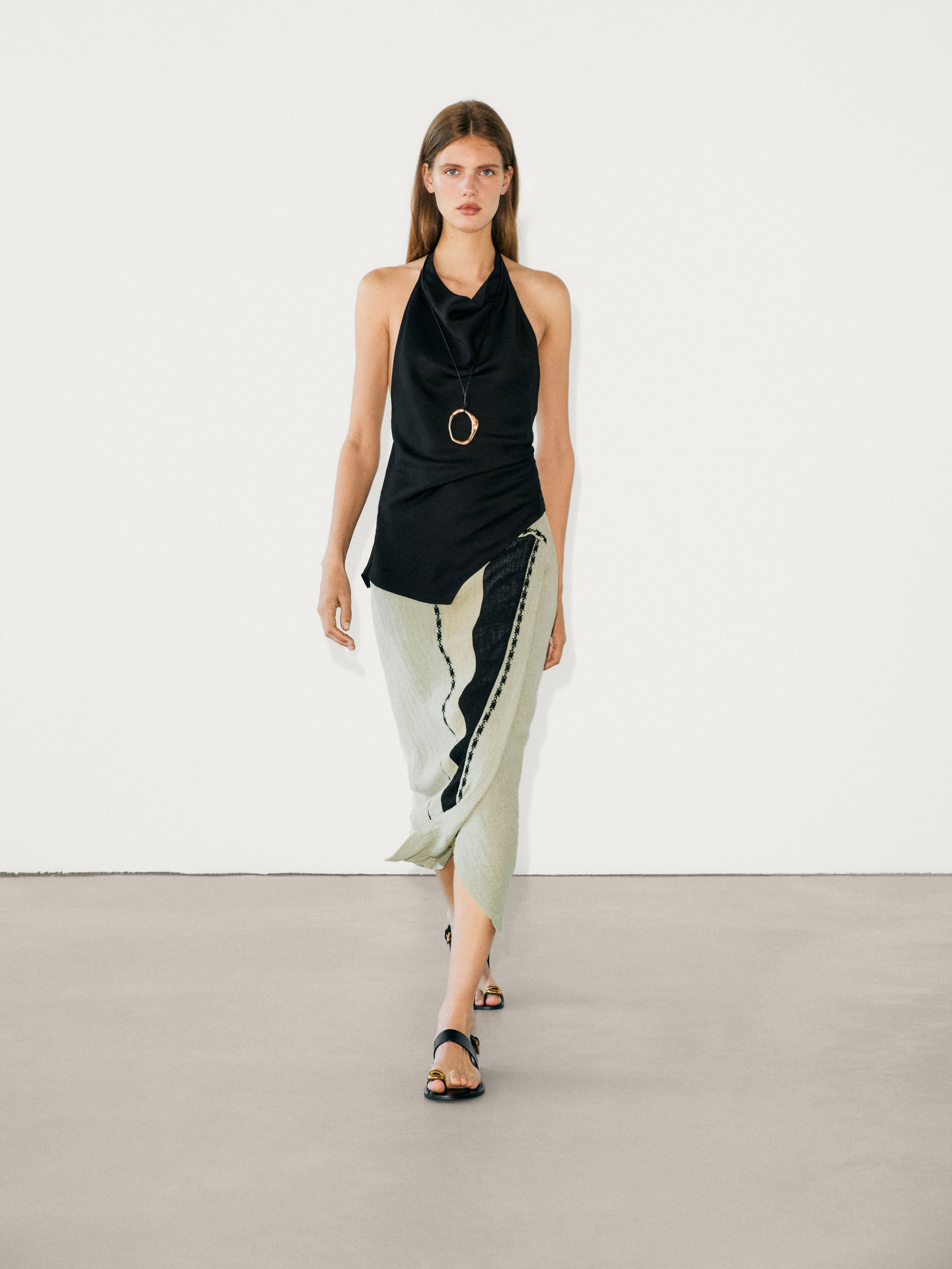 Midi Skirt with Embroidery