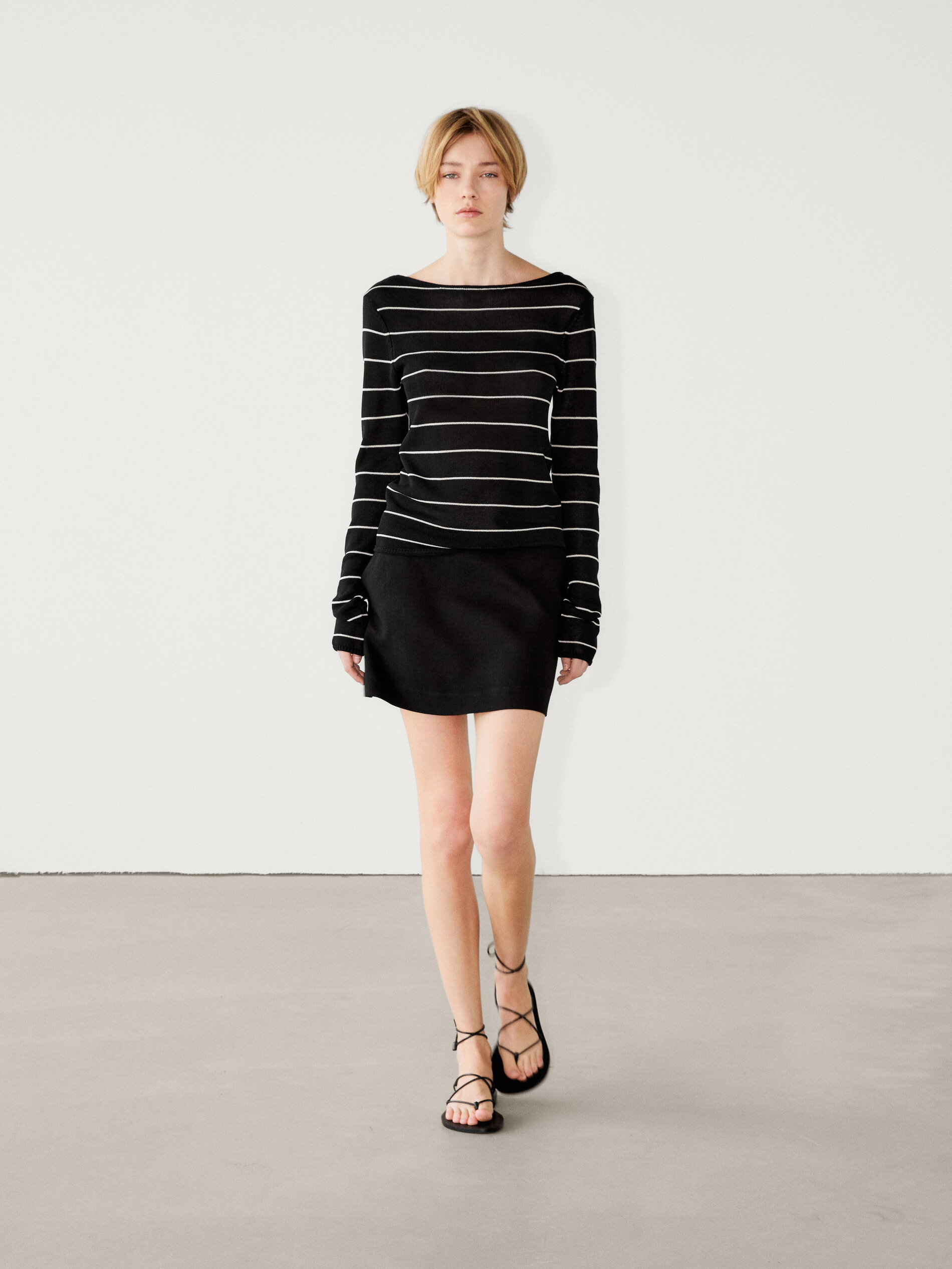 100% linen mini skirt