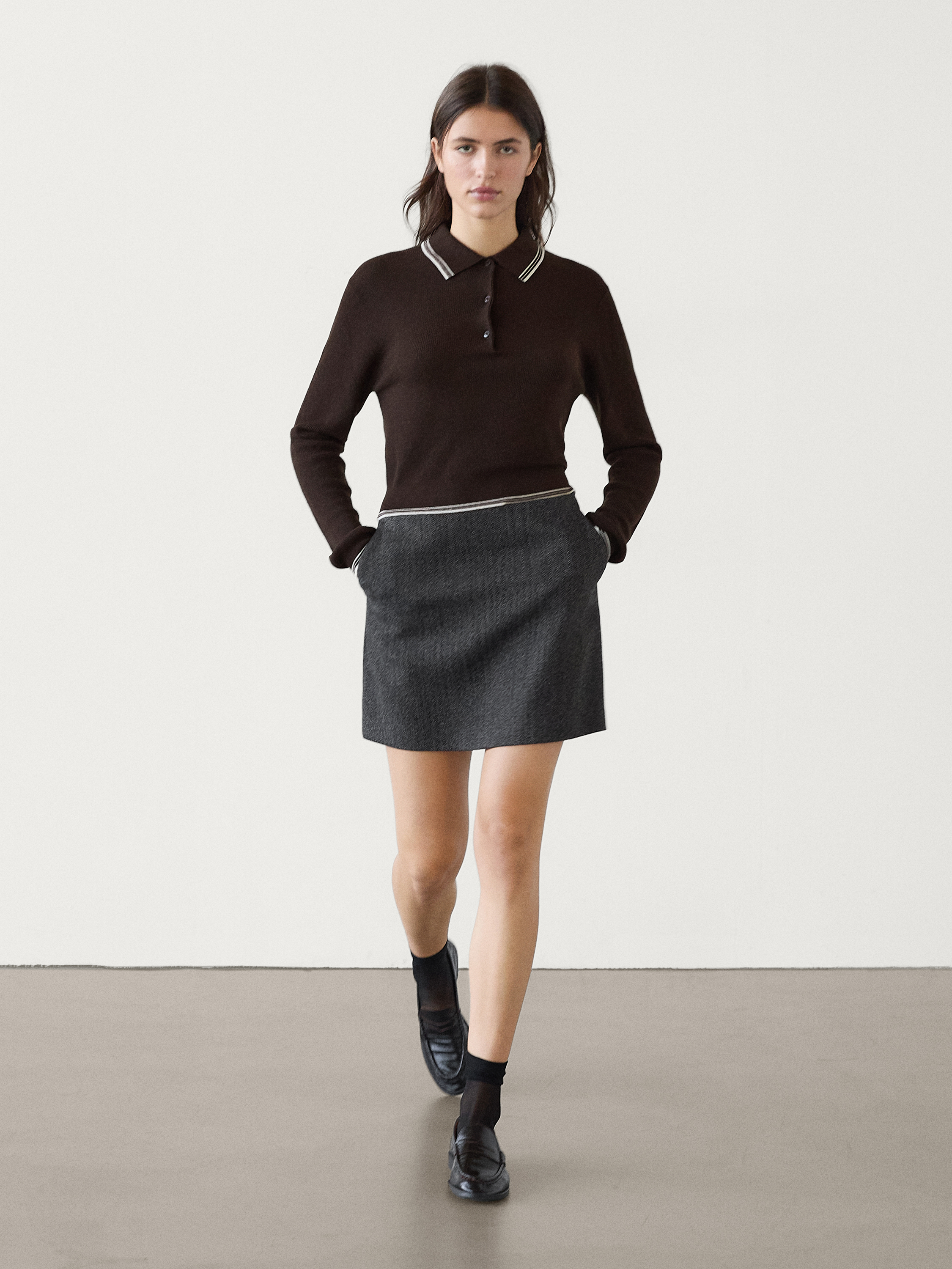 Contrast polo neck knitted jumper_10