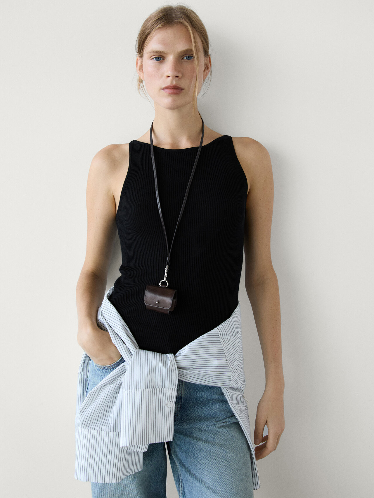 Women Knit Top - Navy - SW2509144D