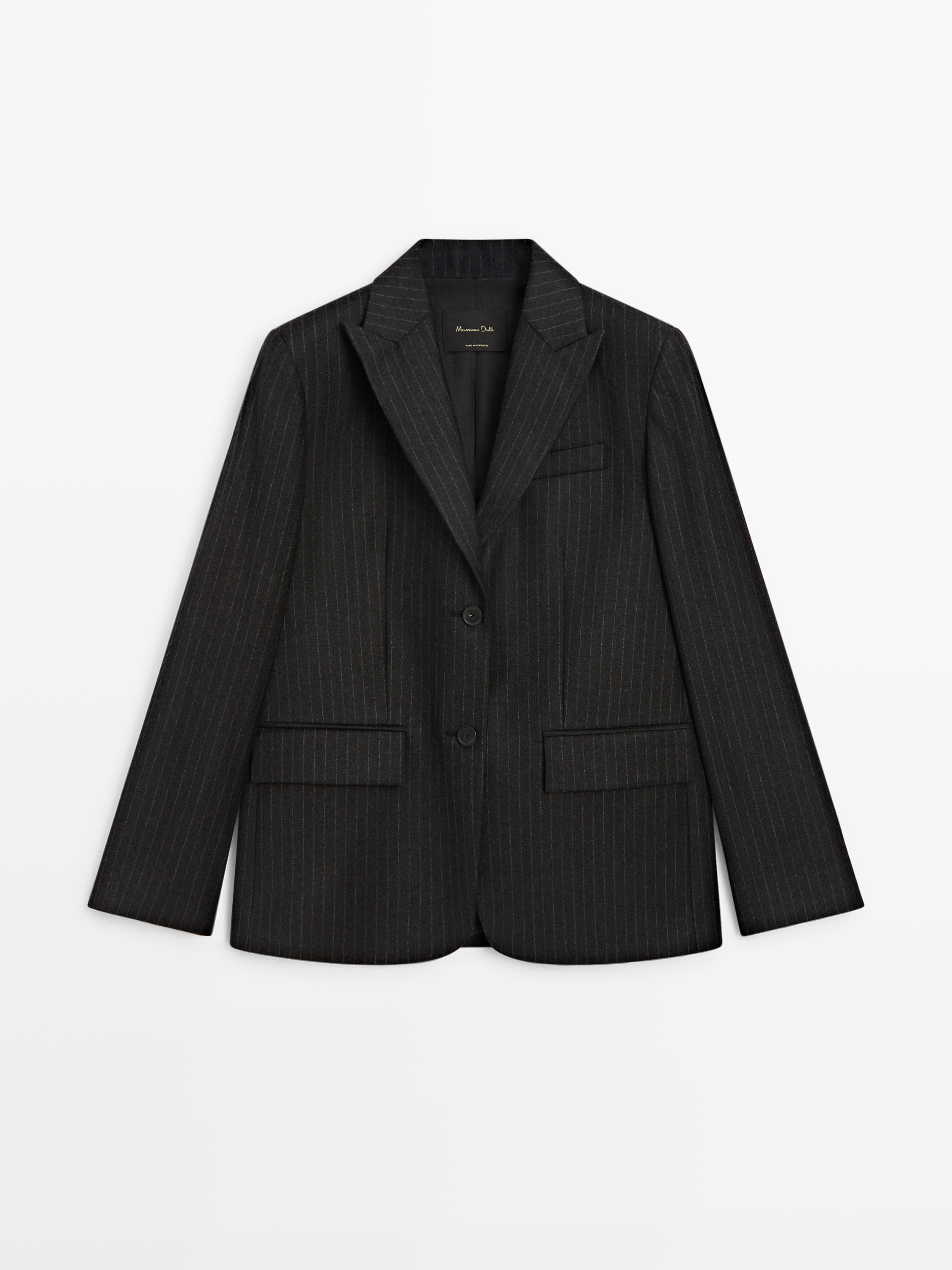 %100 yün ince çizgili takım blazer_3