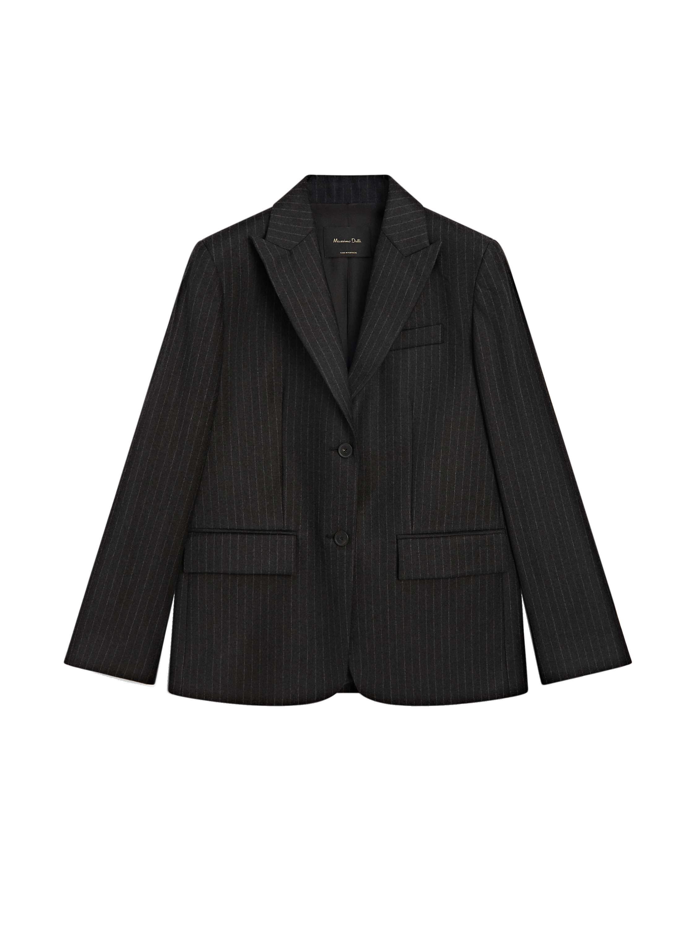 %100 yün ince çizgili takım blazer_9