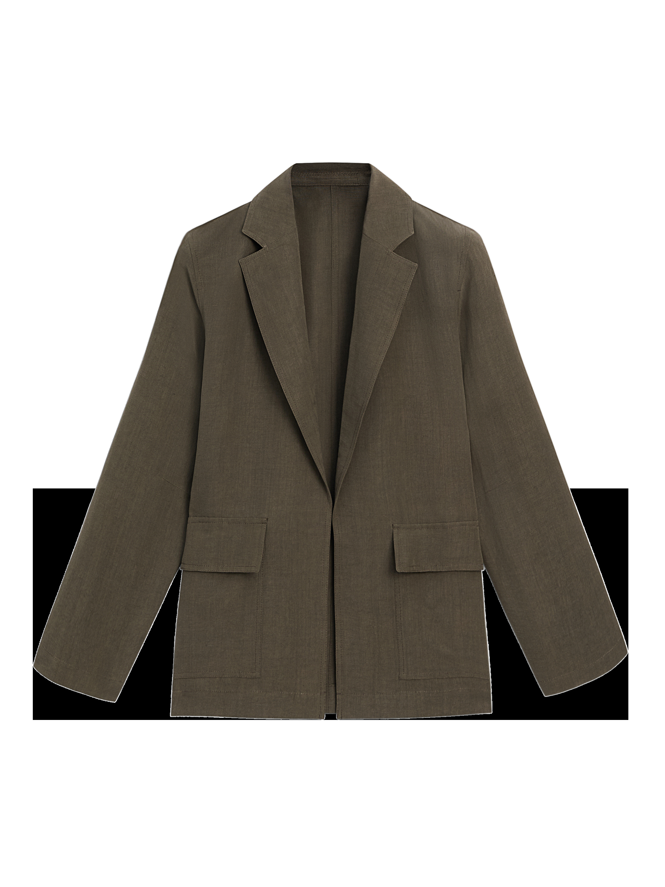 Dökümlü keten karışımlı takım blazer_9