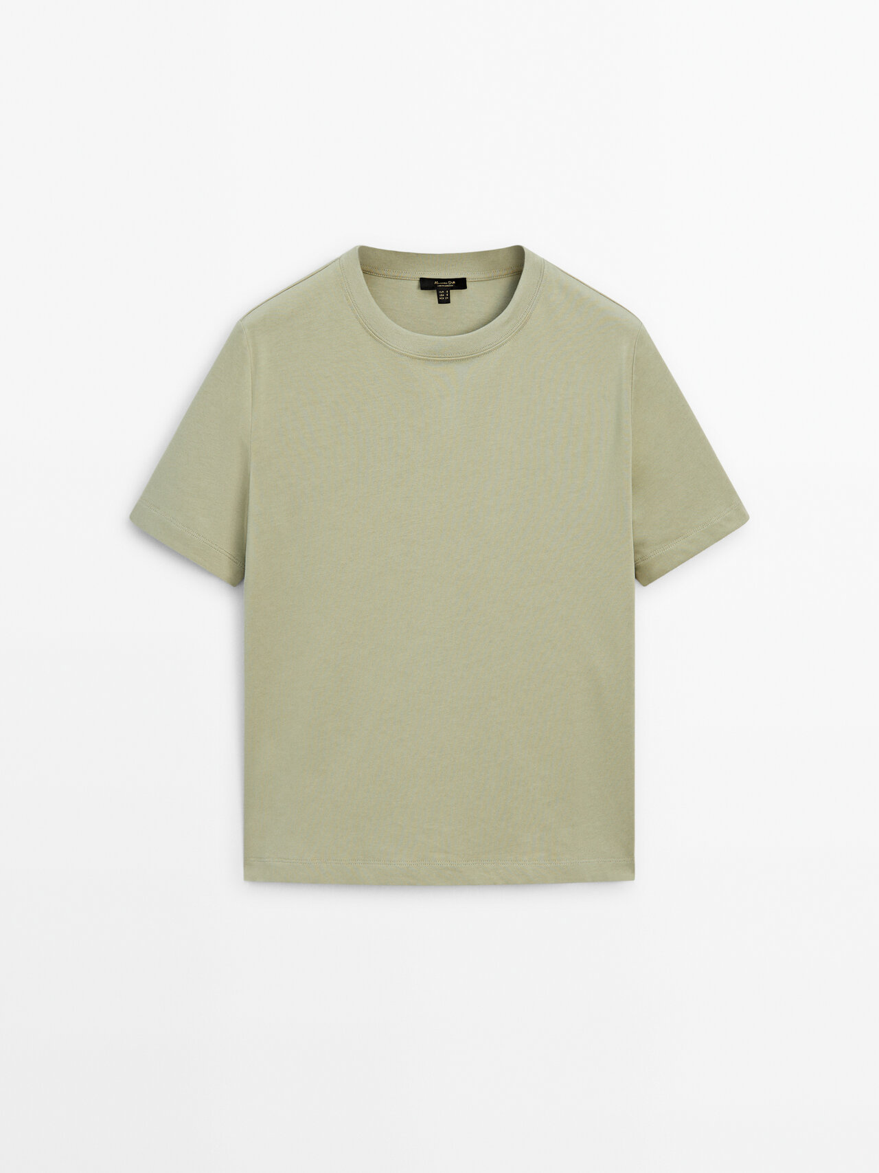 Shop Massimo Dutti Crop-t-shirt Aus 100 % Baumwolle Mit Kurzen Ärmeln In Smaragdgrün