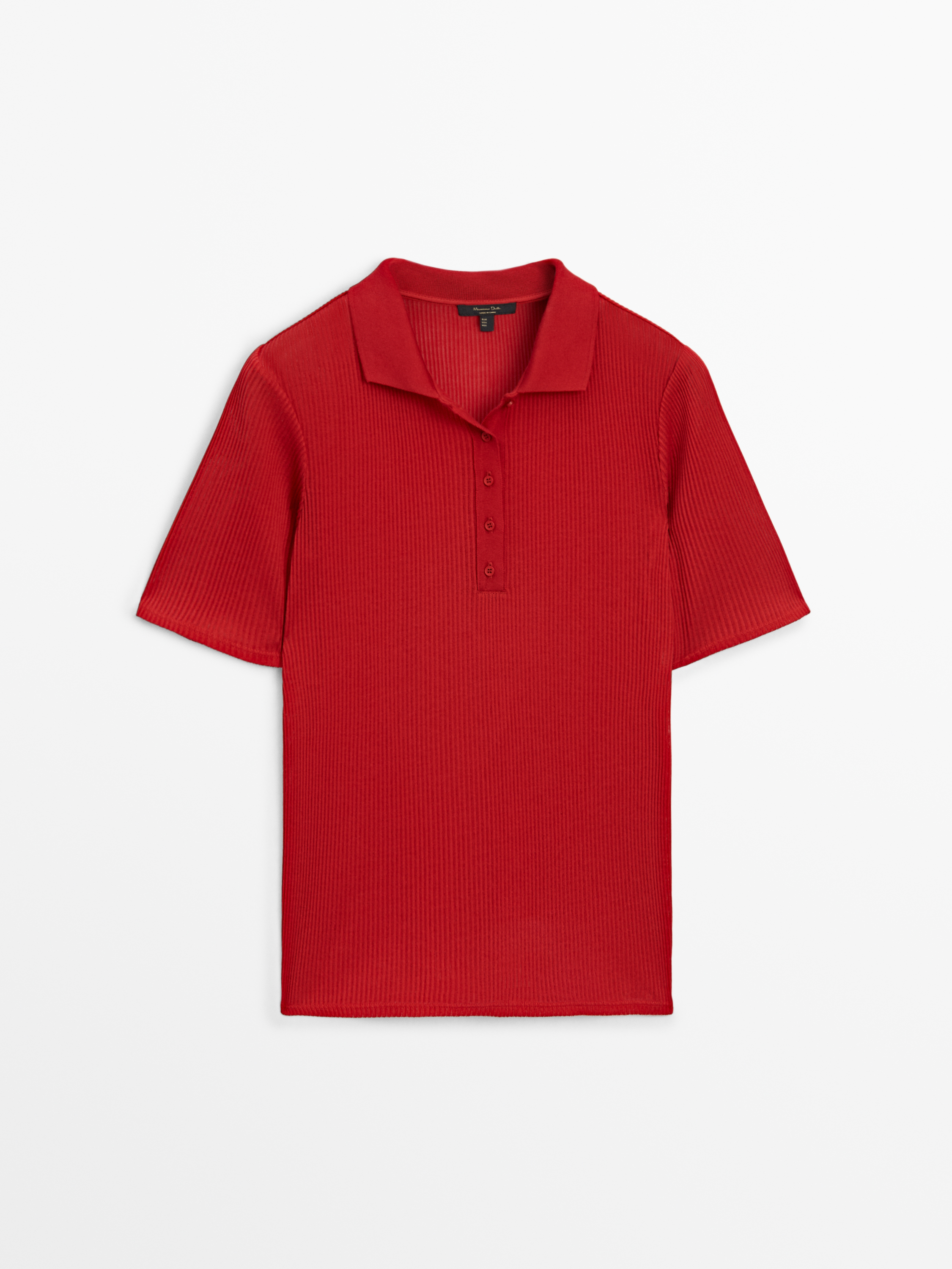 Fitilli pamuklu polo yaka t-shirt_3