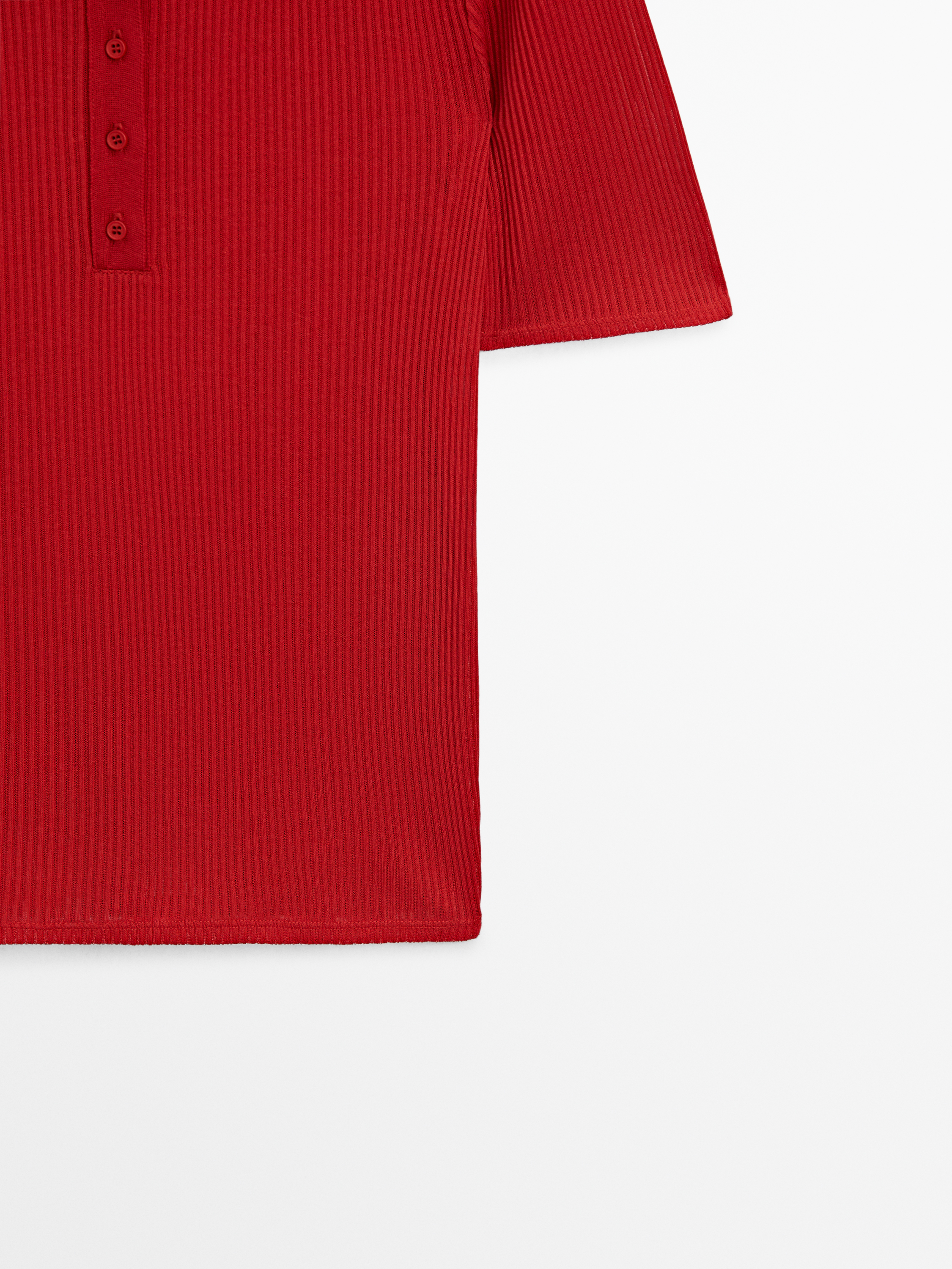 Fitilli pamuklu polo yaka t-shirt_0