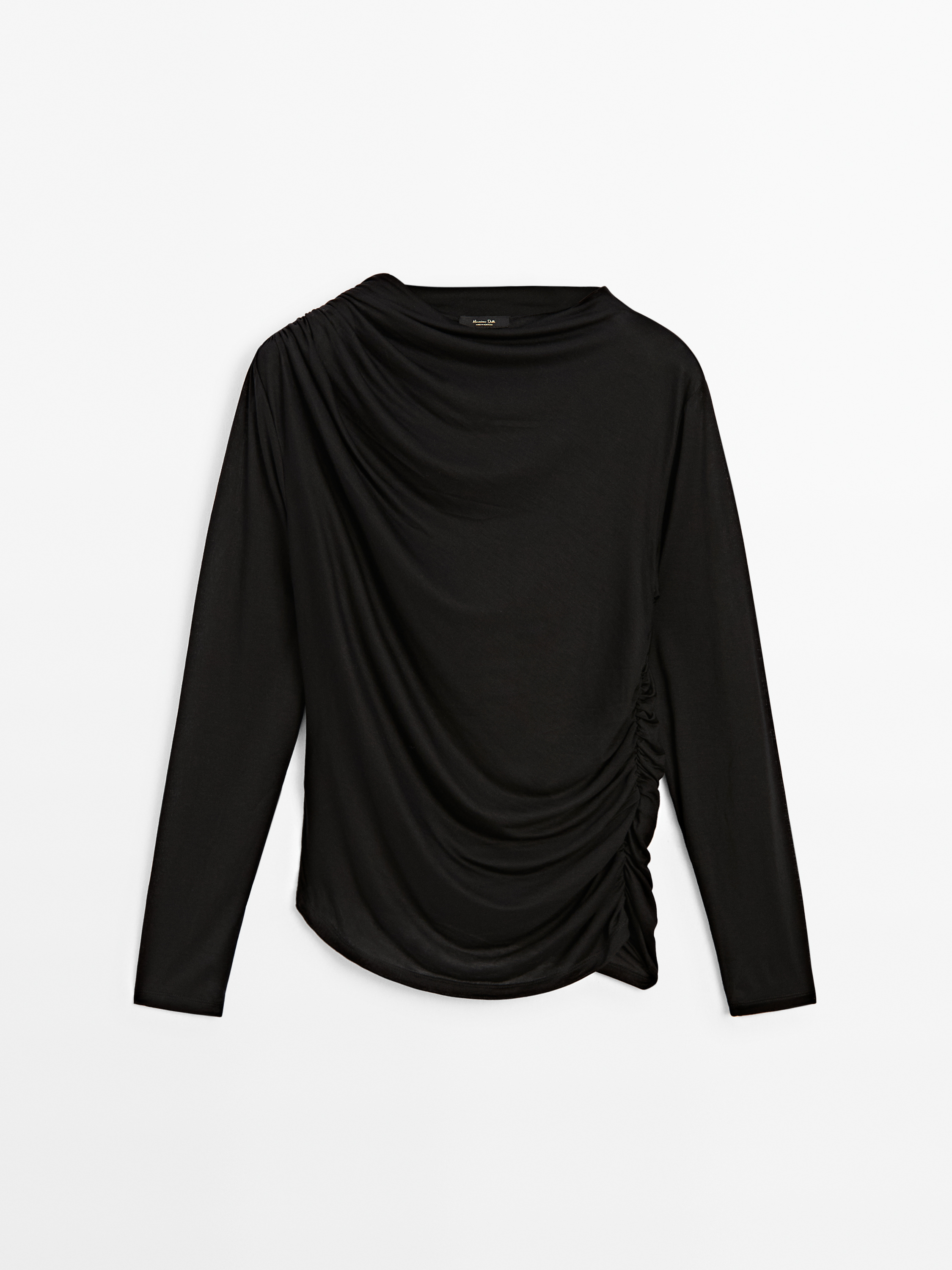 Drape detaylı t-shirt_2