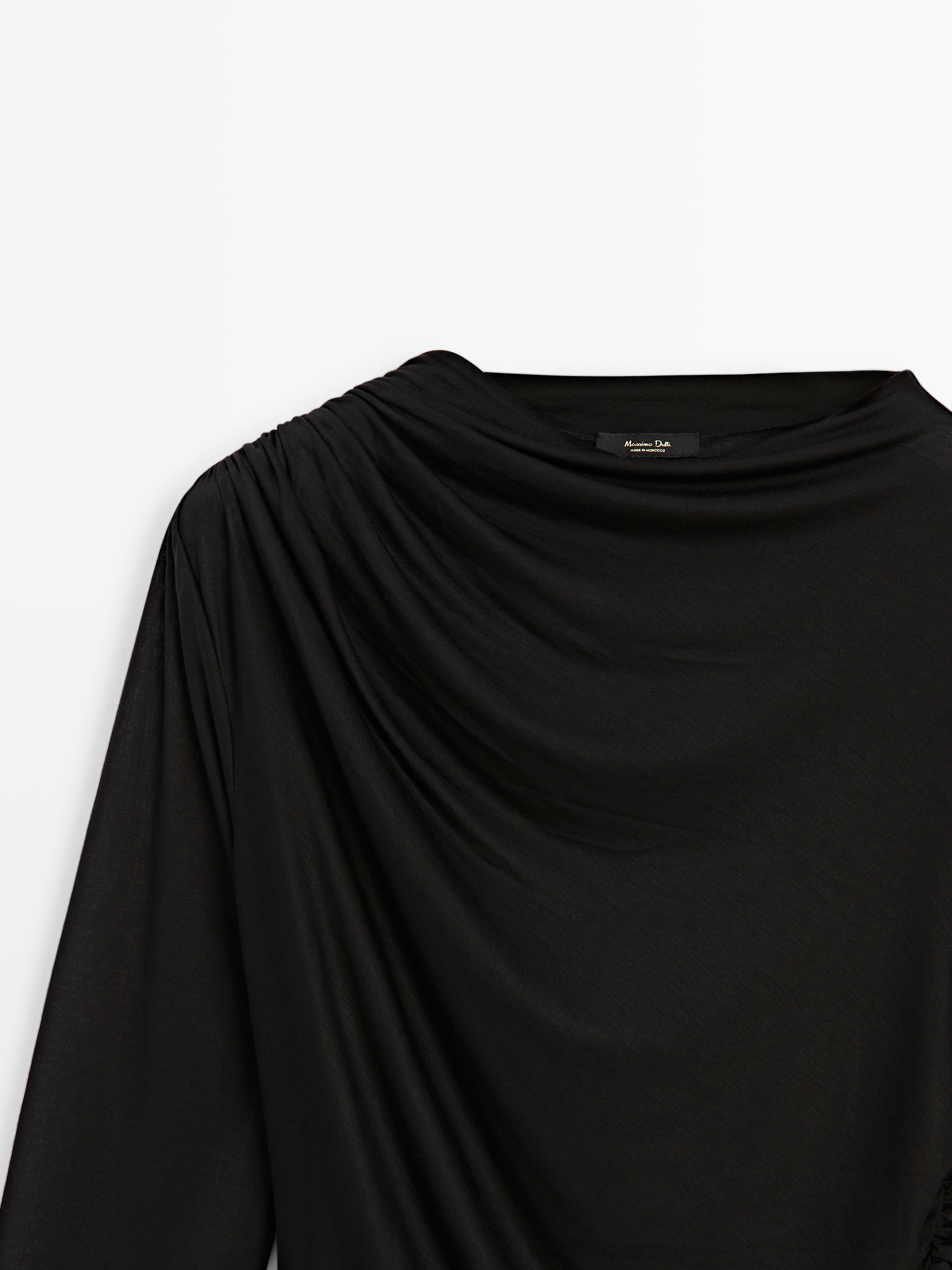 Drape detaylı t-shirt_1