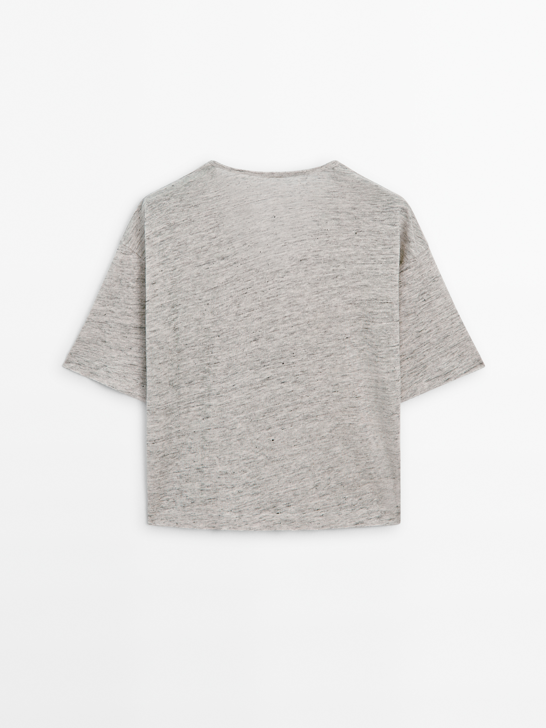 %100 keten kısa kollu oversize t-shirt_1