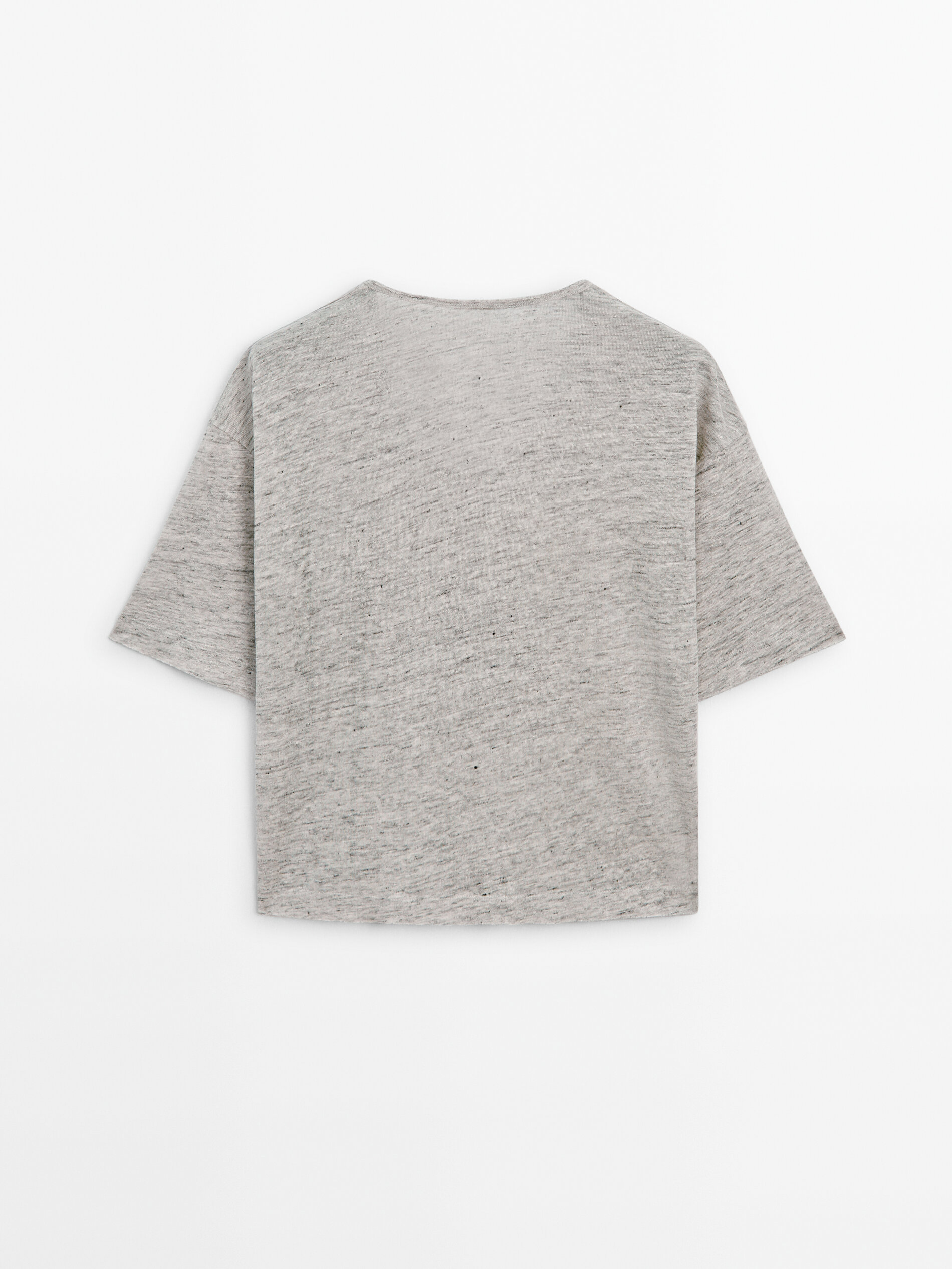 Camiseta manga corta 100% lino melange