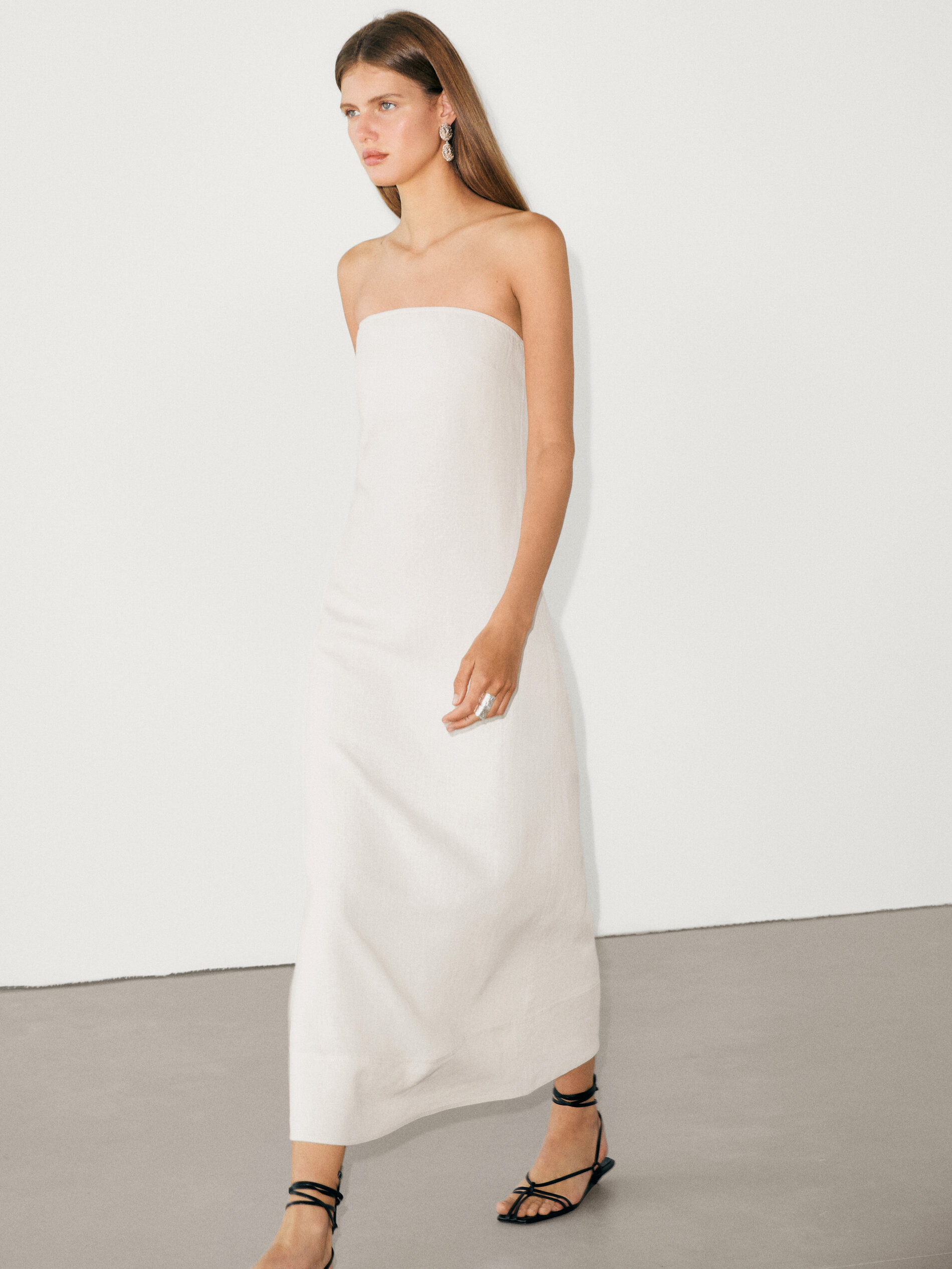 Massimo dutti white dress best sale