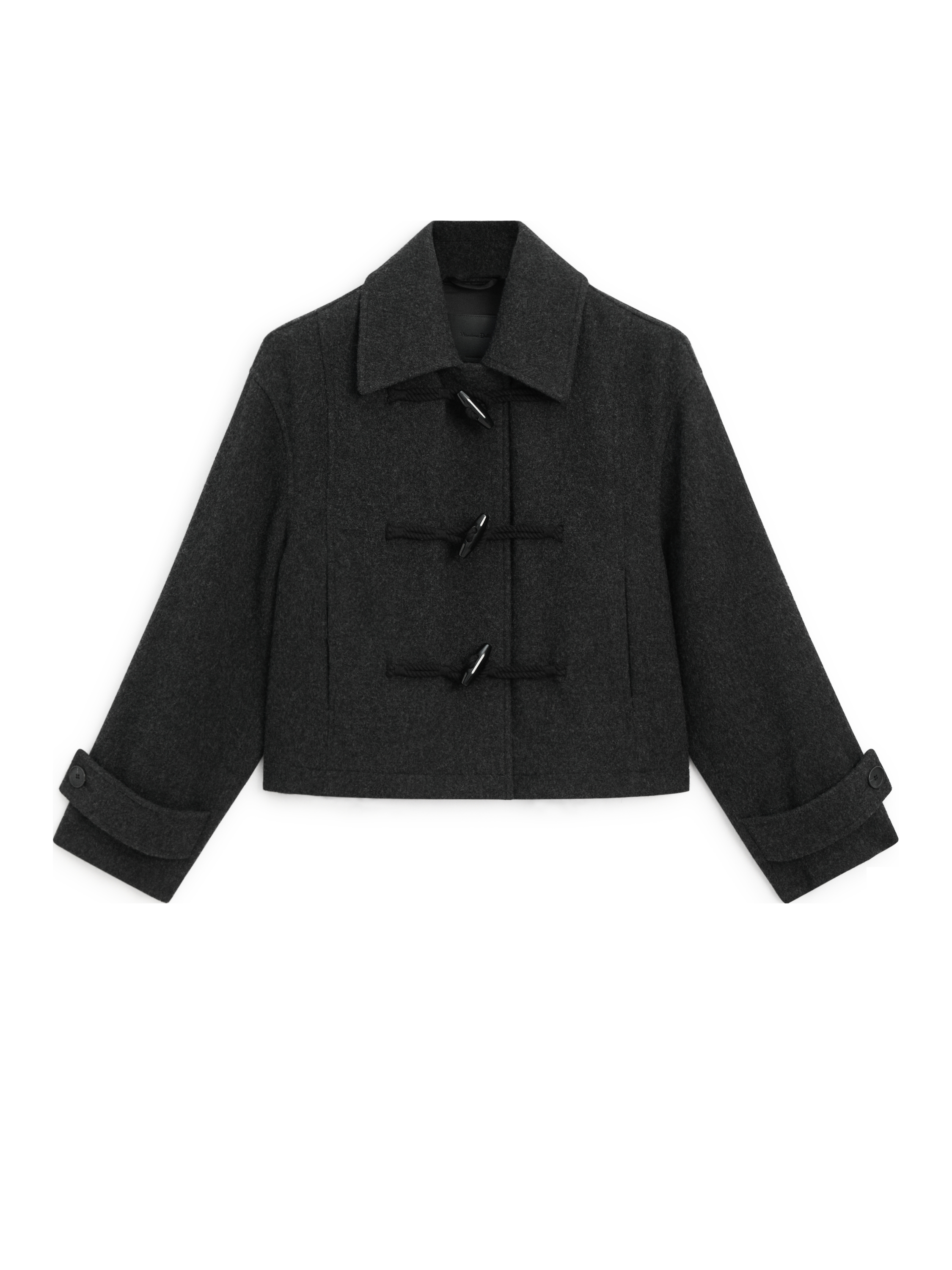 Wool blend short coat with buttons_5