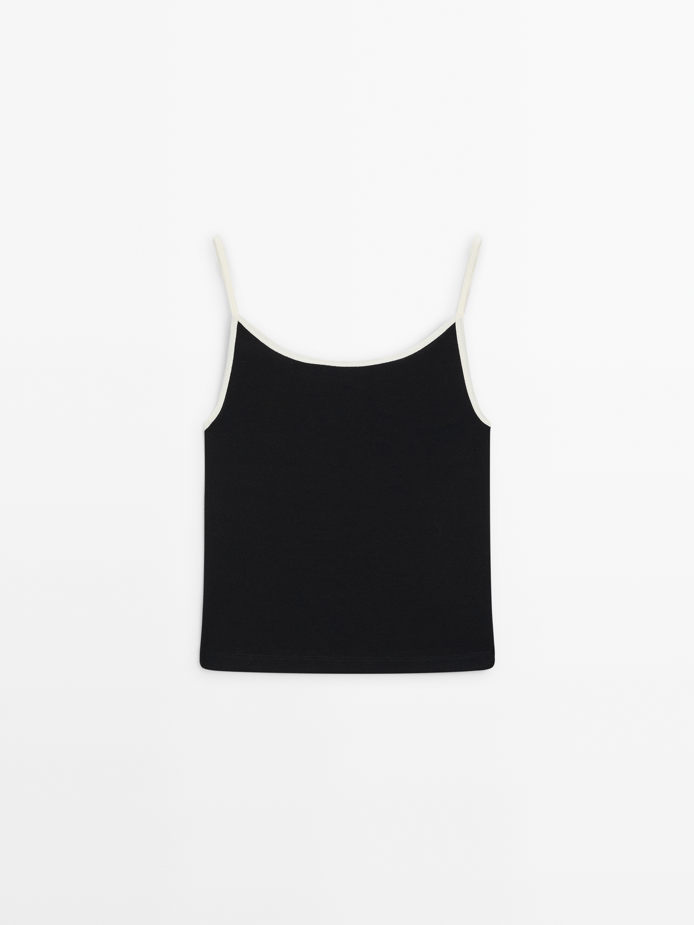 Contrast cotton straps top_3