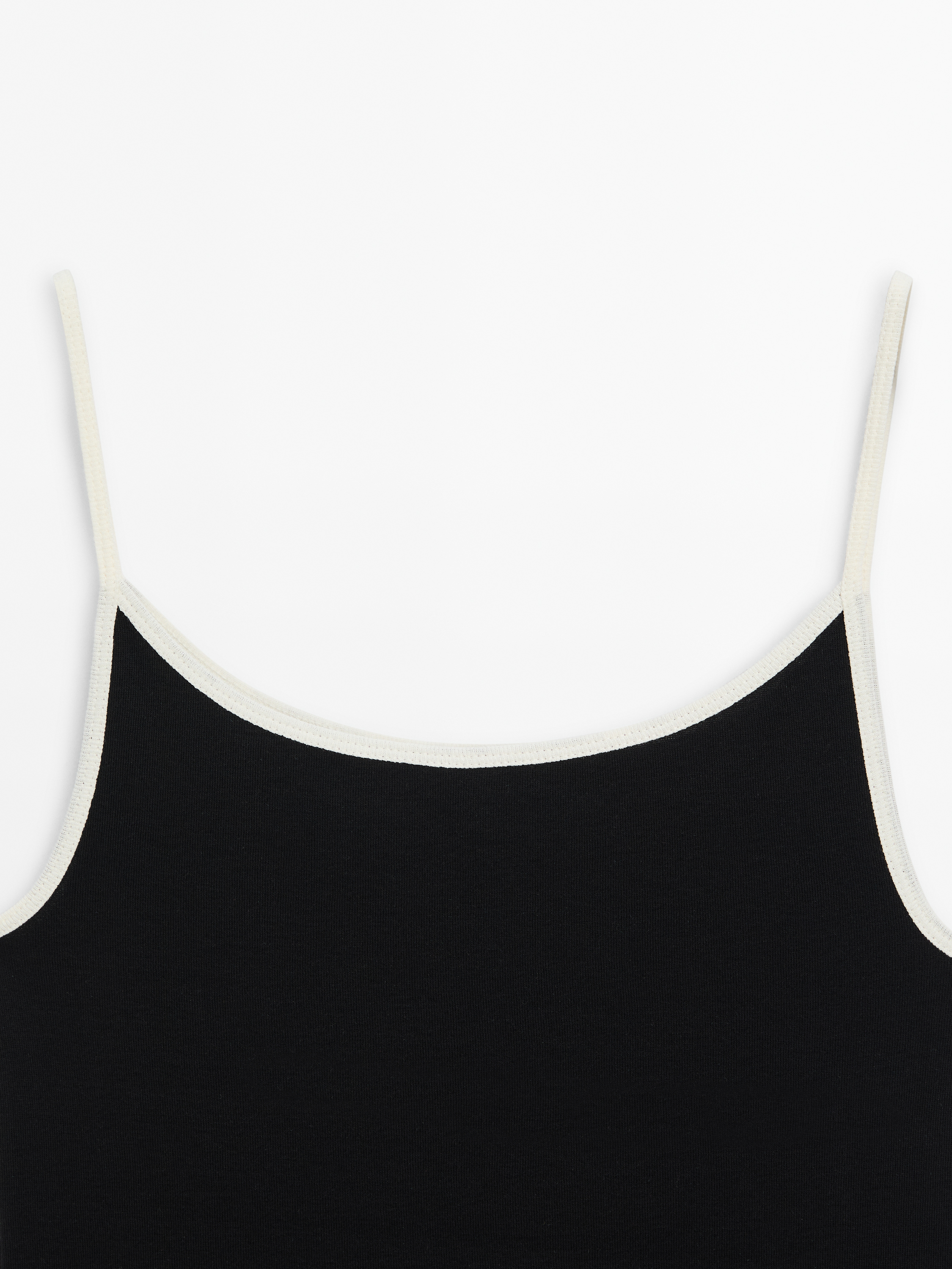 Contrast cotton straps top_4