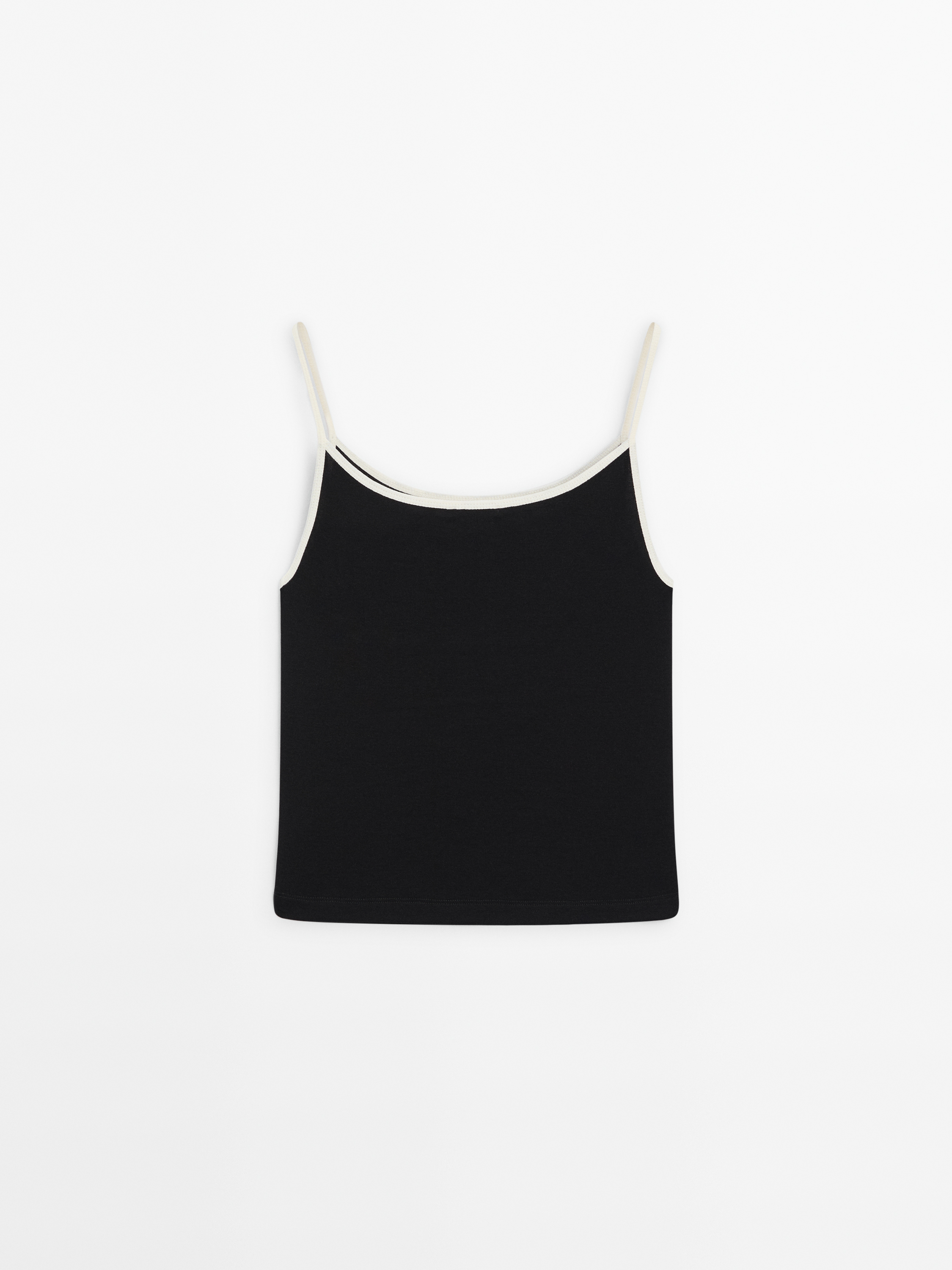 Contrast cotton straps top_5