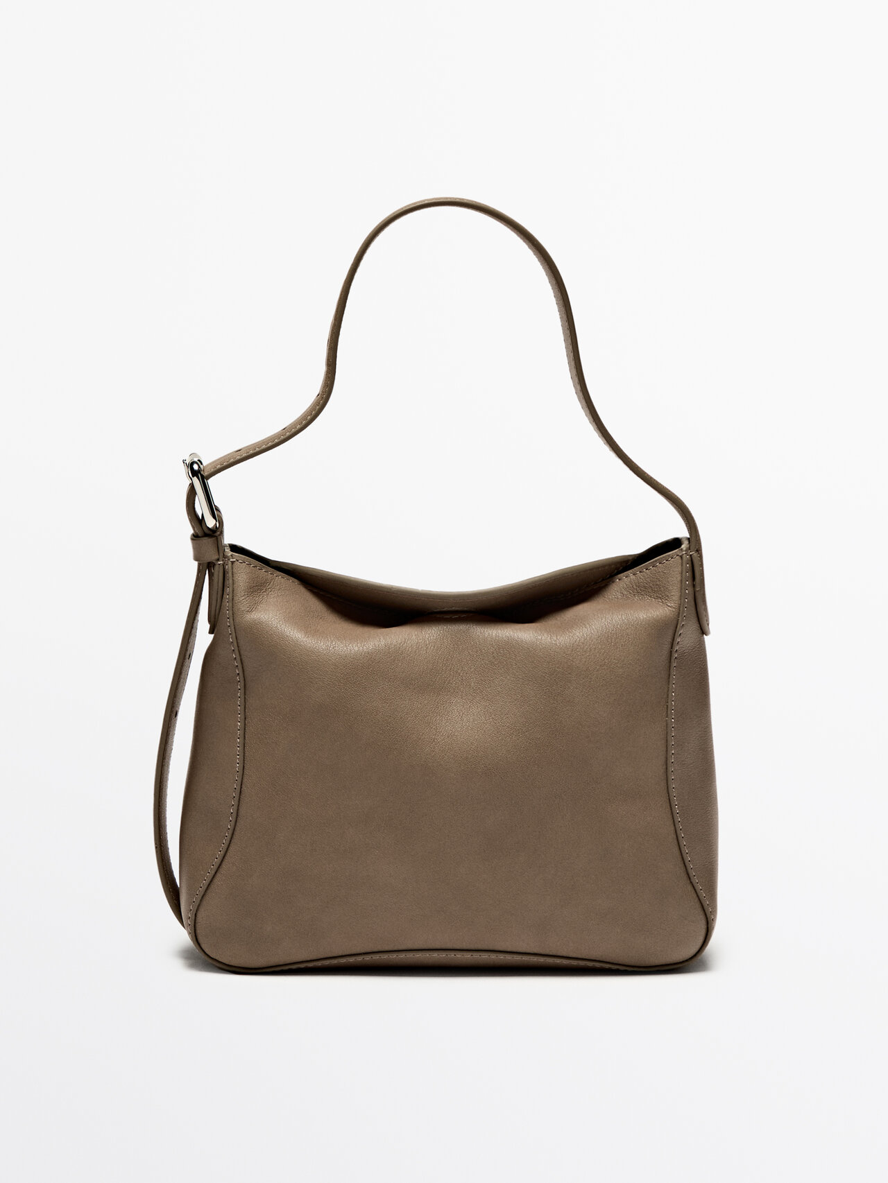 Shop Massimo Dutti Minitasche Nappaleder In Taupe