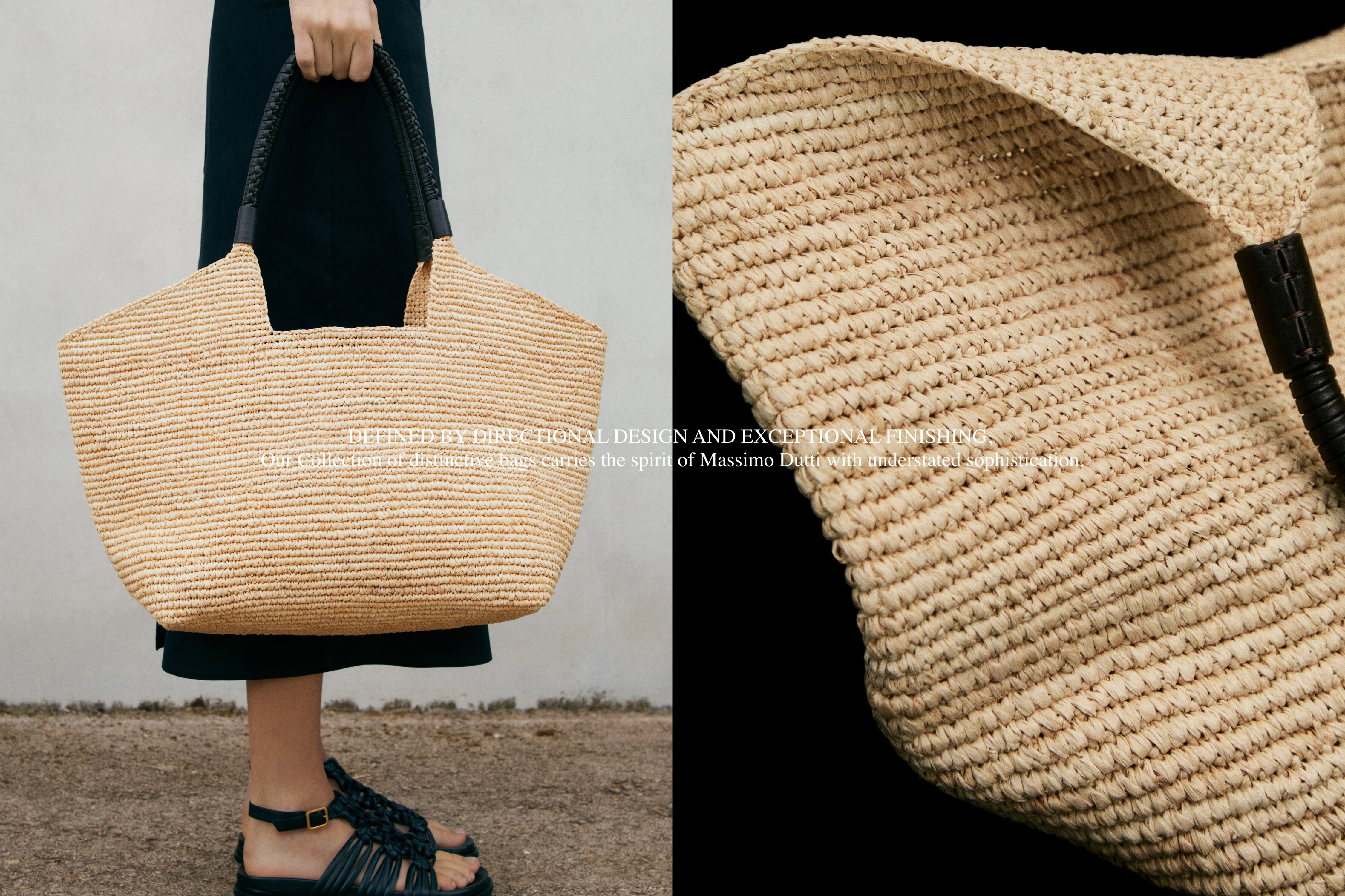 Massimo dutti raffia bag 2025