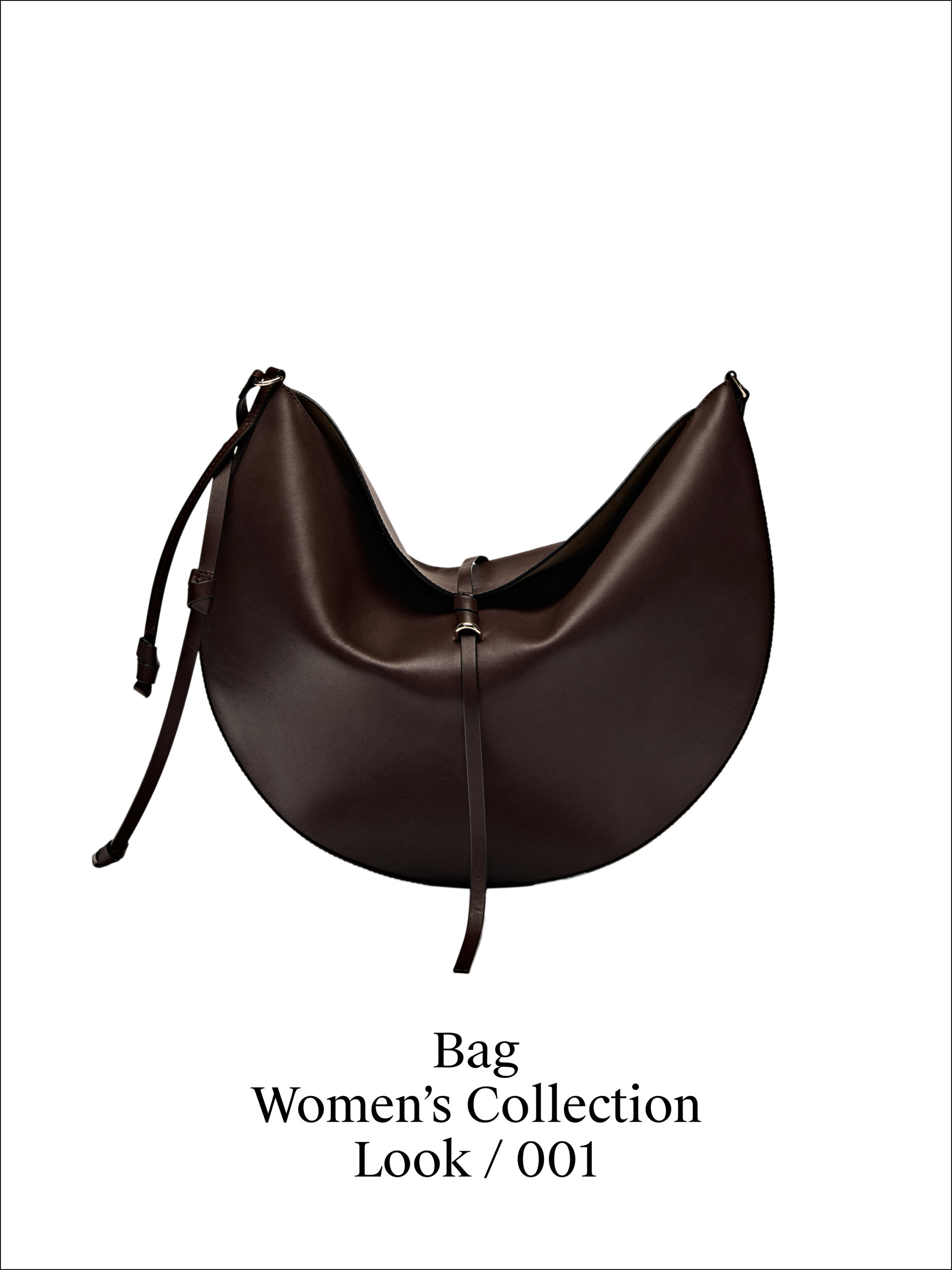 Nappa leather half moon bag · Brown, White · Accessories | Massimo 