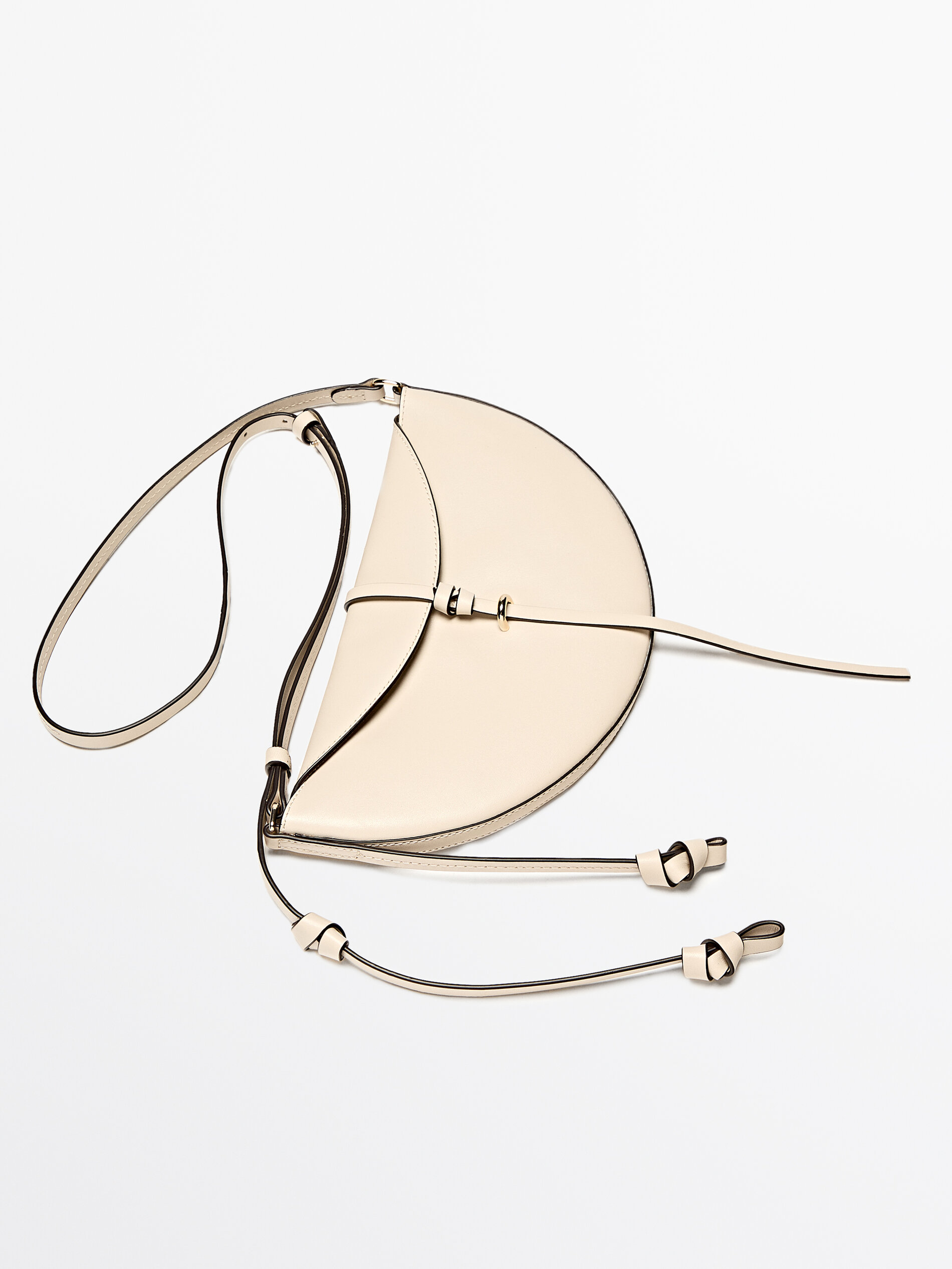 Nappa leather half-moon mini bag · White, Black · Accessories 