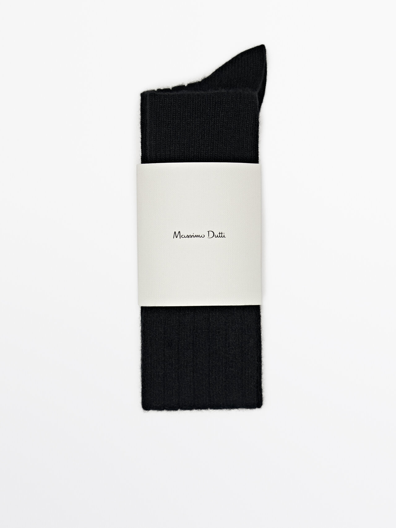 Massimo Dutti Socken Lang Wolle Kaschmir In Black