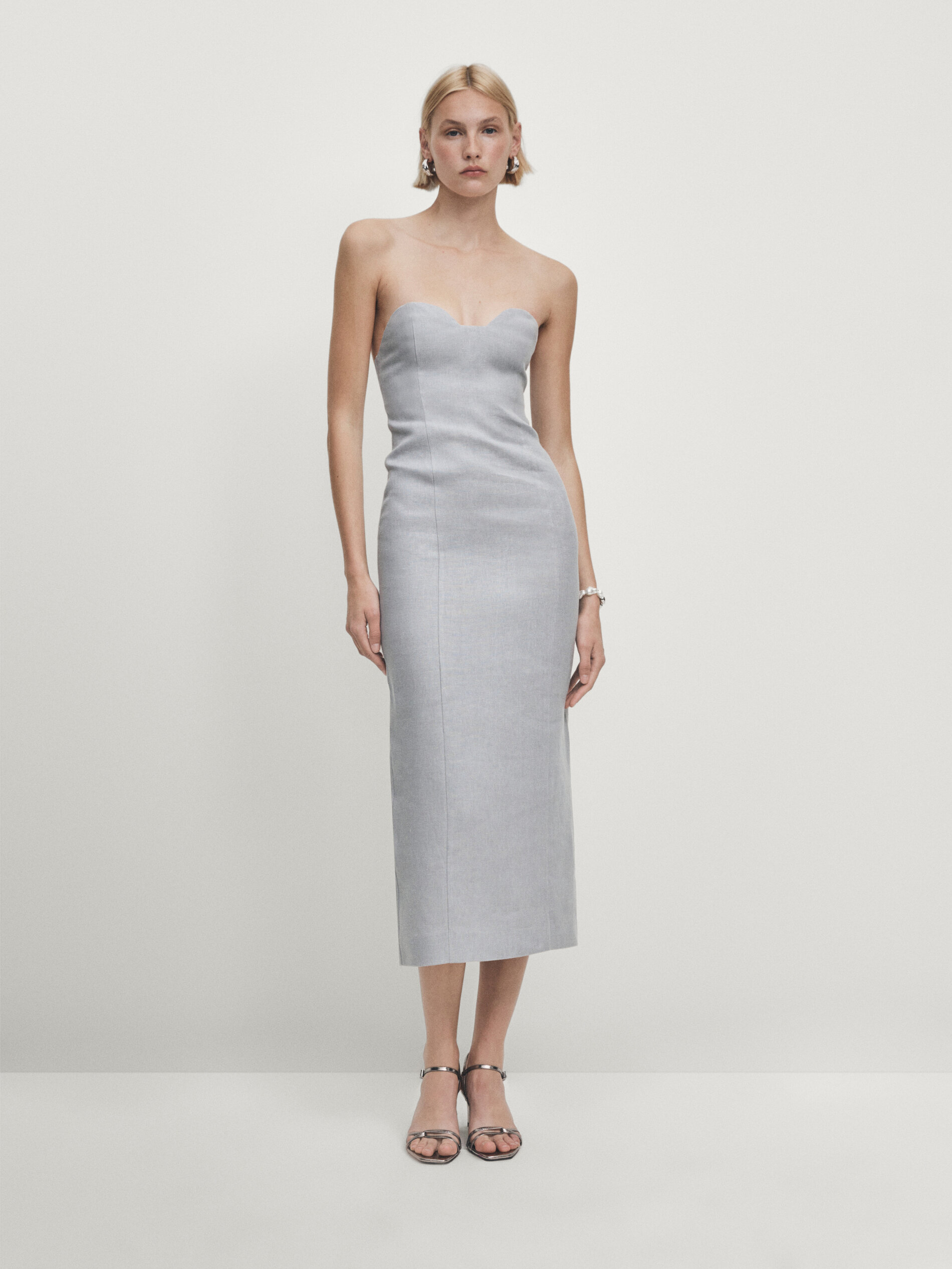 Grey midi dress on sale