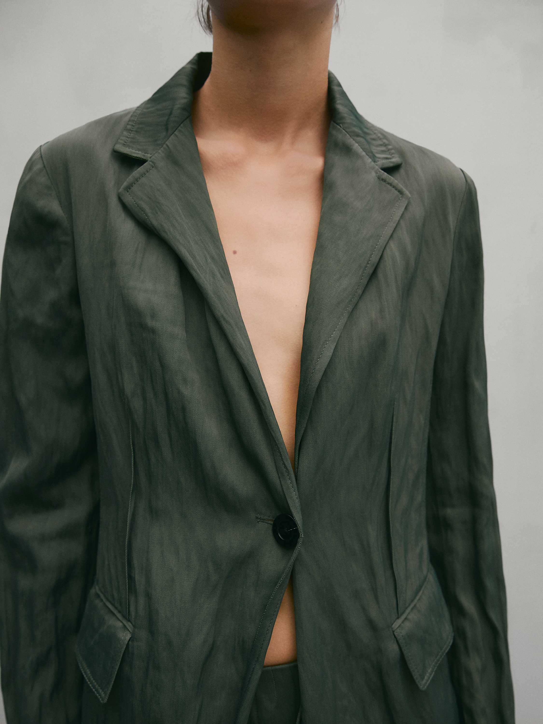 Dökümlü düğmeli blazer - Studio_13