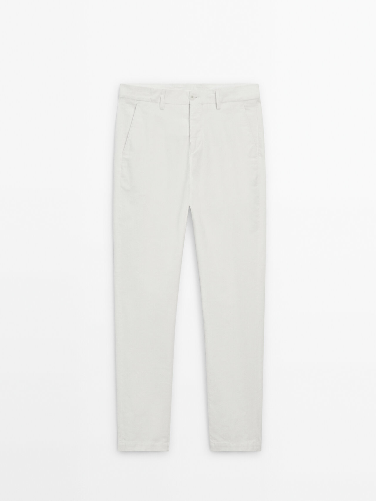 Massimo Dutti Cordhose Im Slim-fit In White