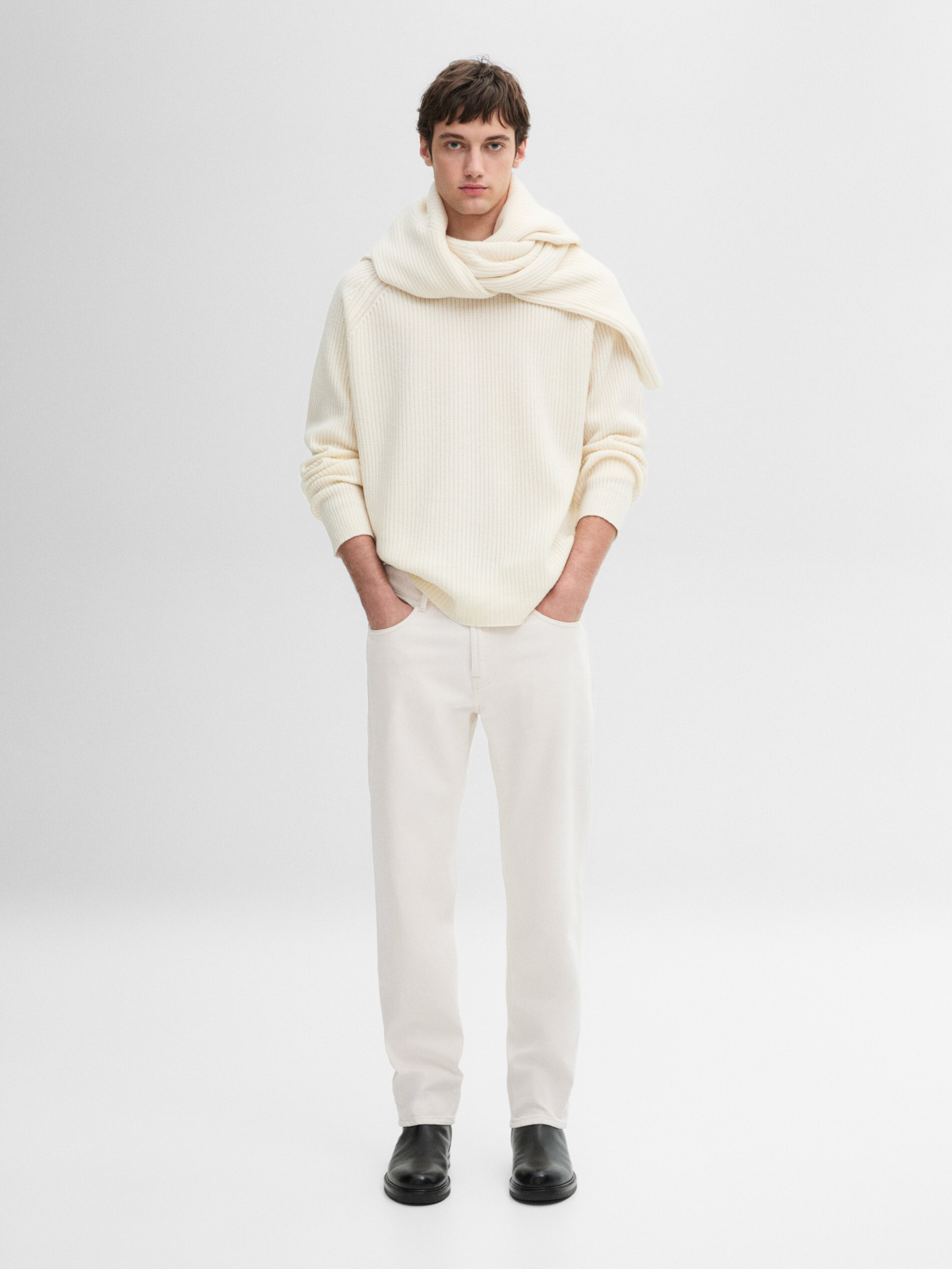 MASSIMO DUTTI Womens Tapered Chino Trousers W34 L25 Beige Linen