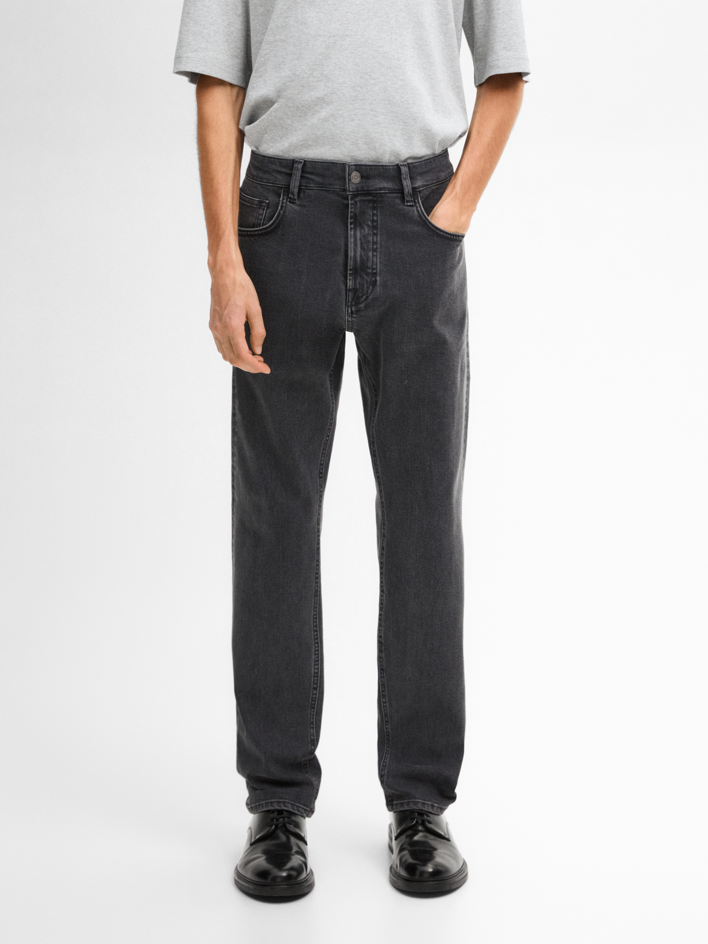 Denim görünümlü slim fit pantolon_1