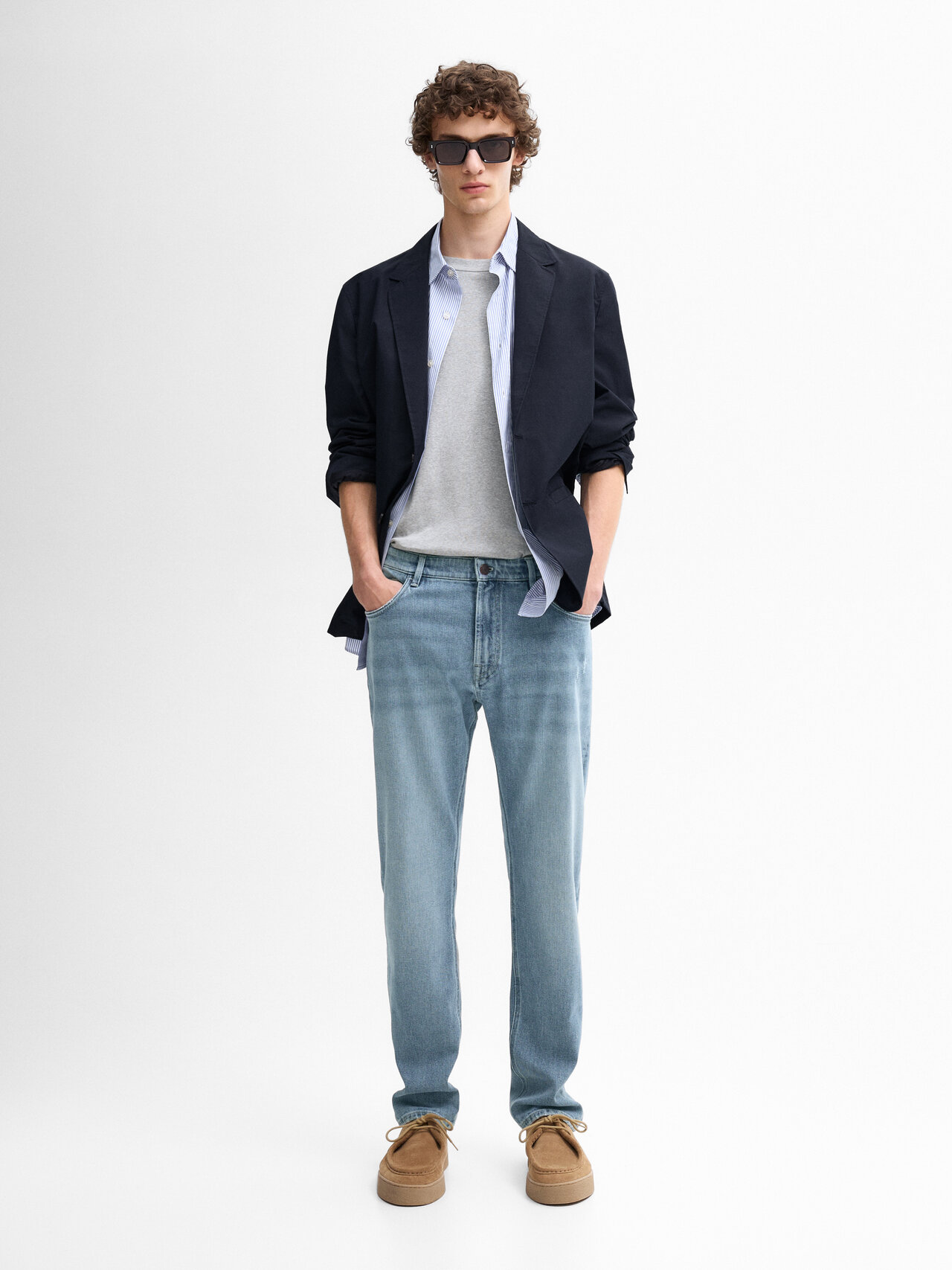 Textured Lavender Twill Shirt | Slim Fit