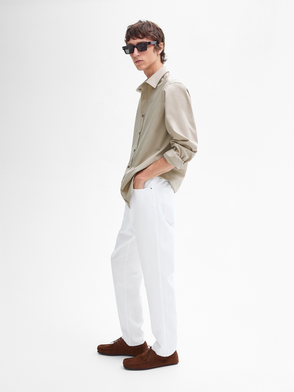 Denim tapered fit pantolon_8