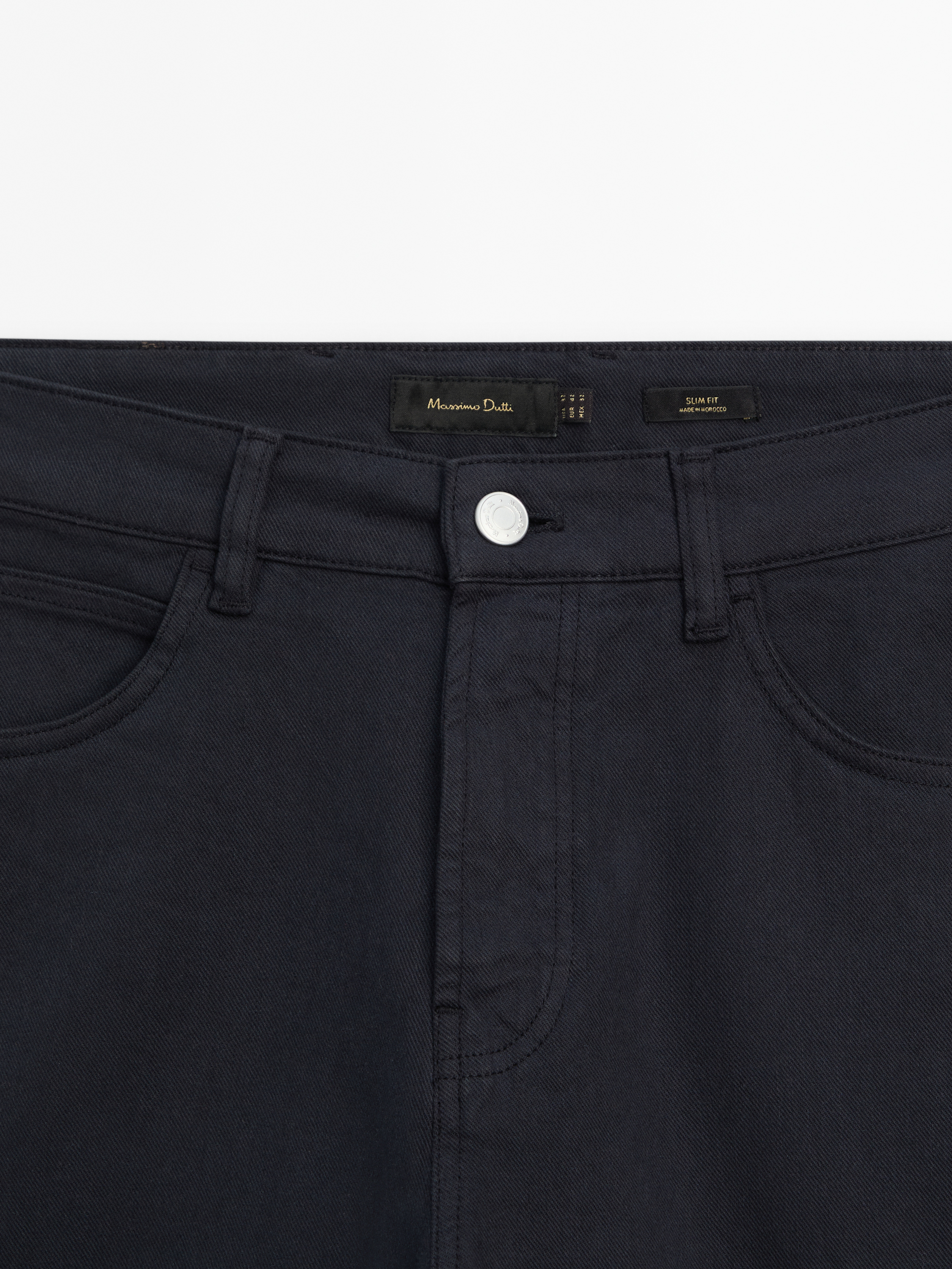 Denim görünümlü slim fit pantolon_6